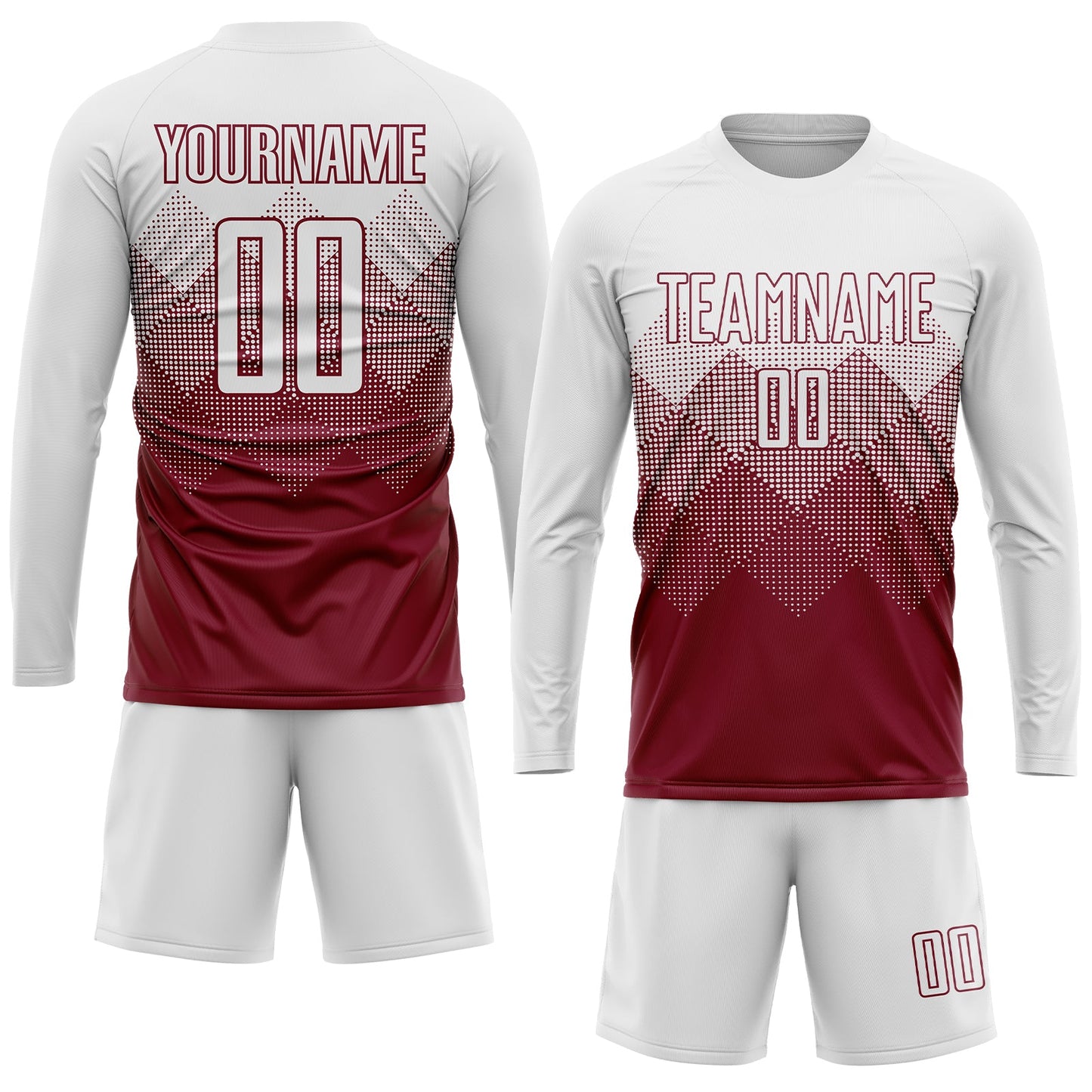 Custom Crimson White Sublimation Soccer Uniform Jersey view 4