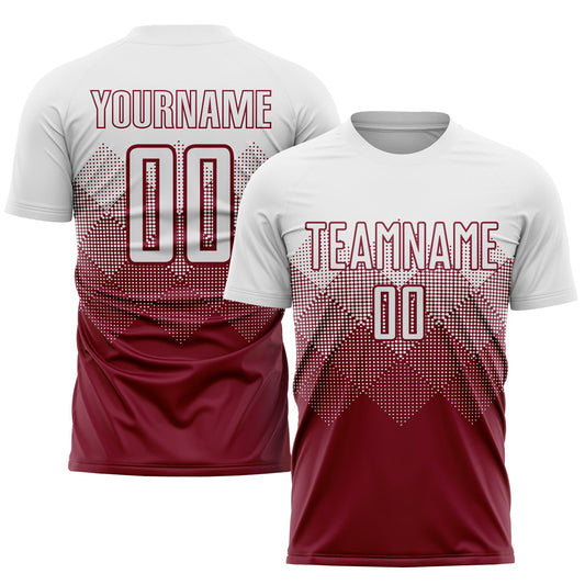 Custom Crimson White Sublimation Soccer Uniform Jersey - Main View