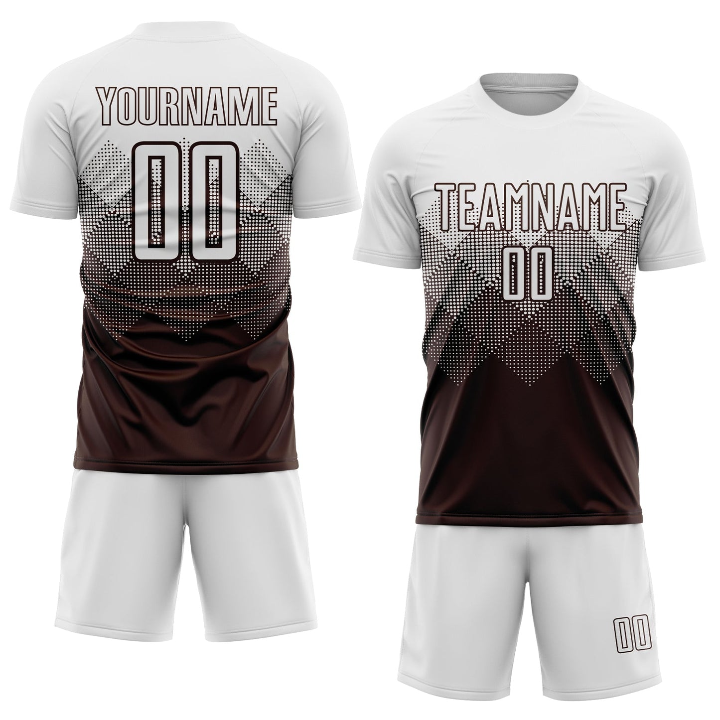 Custom Brown White Sublimation Soccer Uniform Jersey view 2