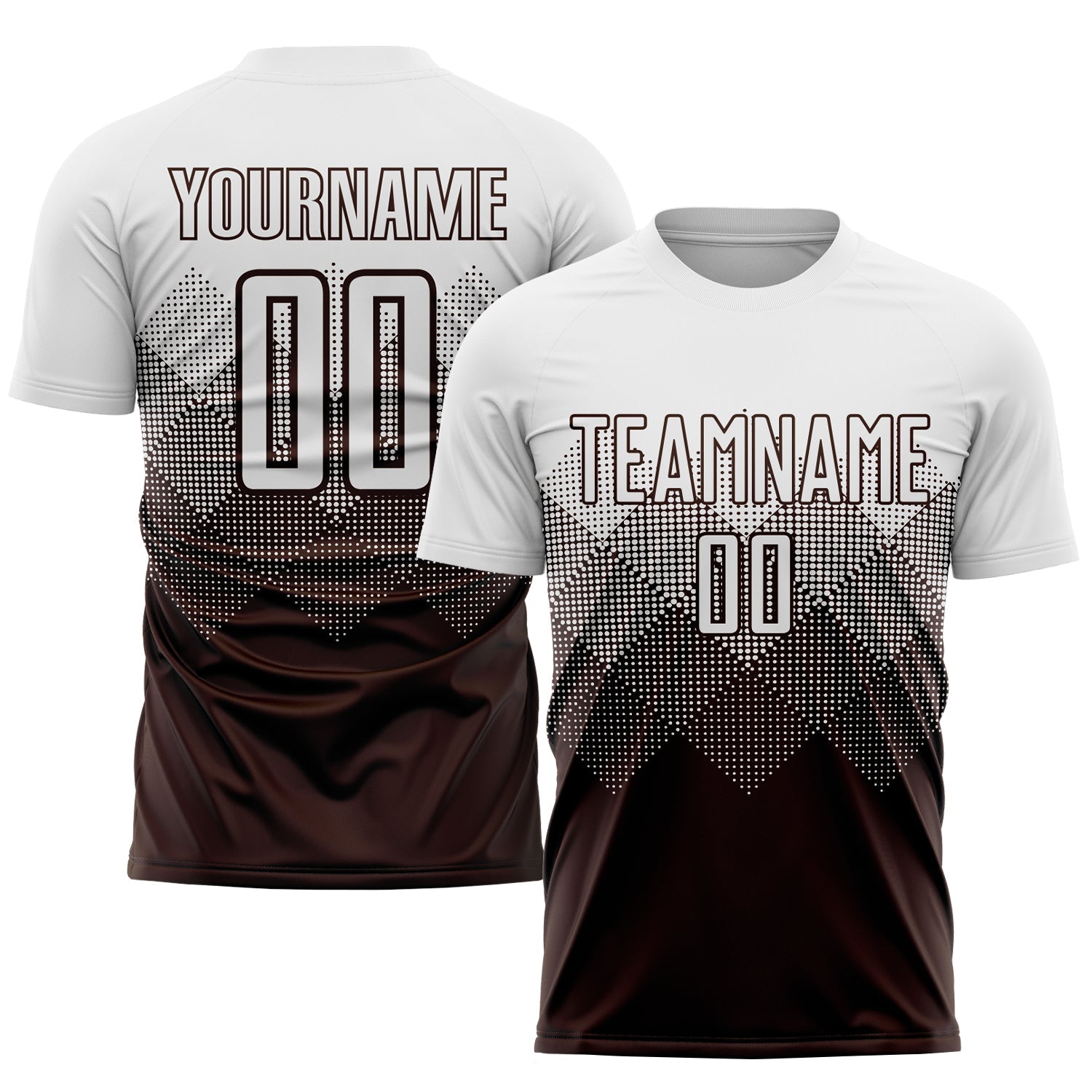 Custom Brown White Sublimation Soccer Uniform Jersey - Main View