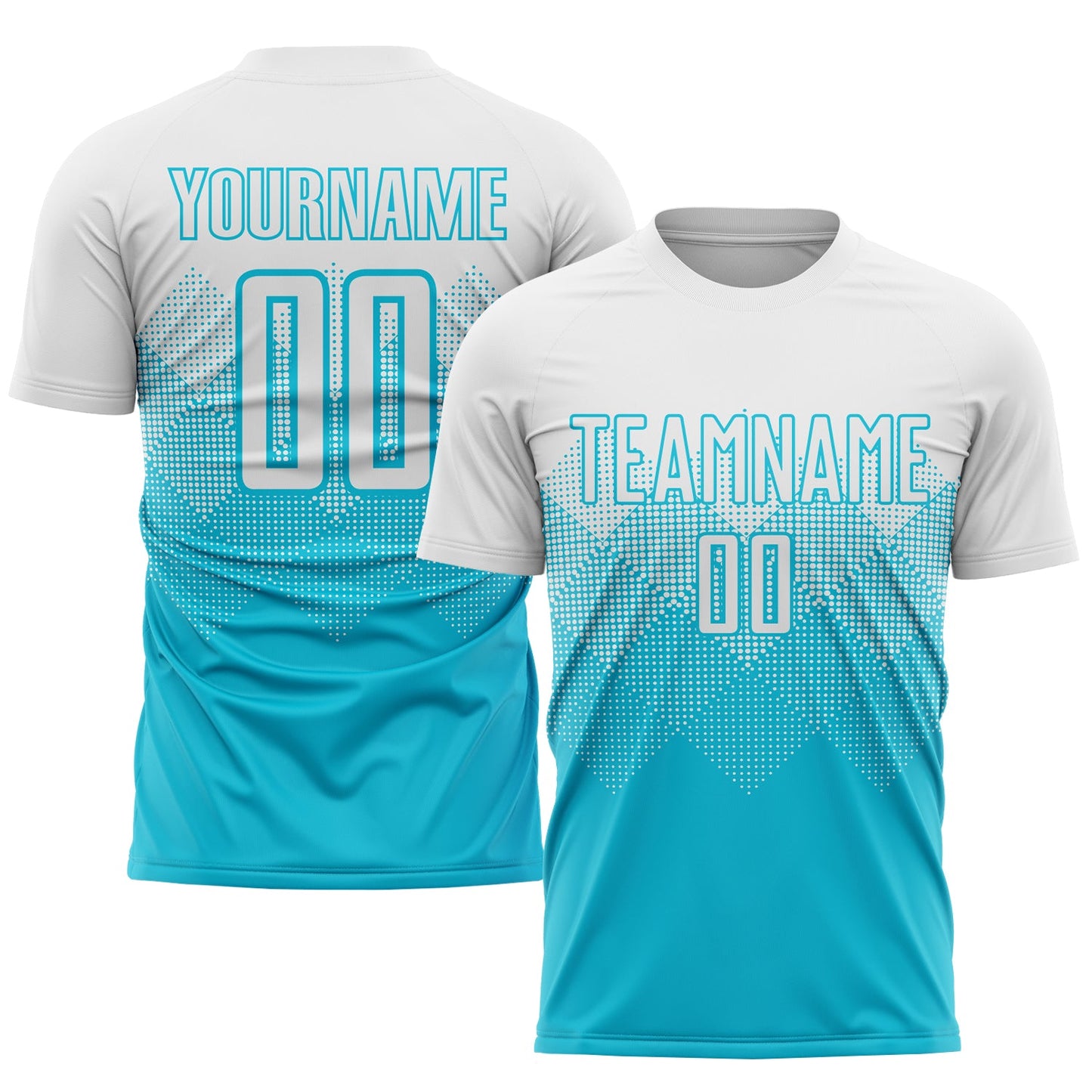 Custom Lakes Blue White Sublimation Soccer Uniform Jersey - Main View