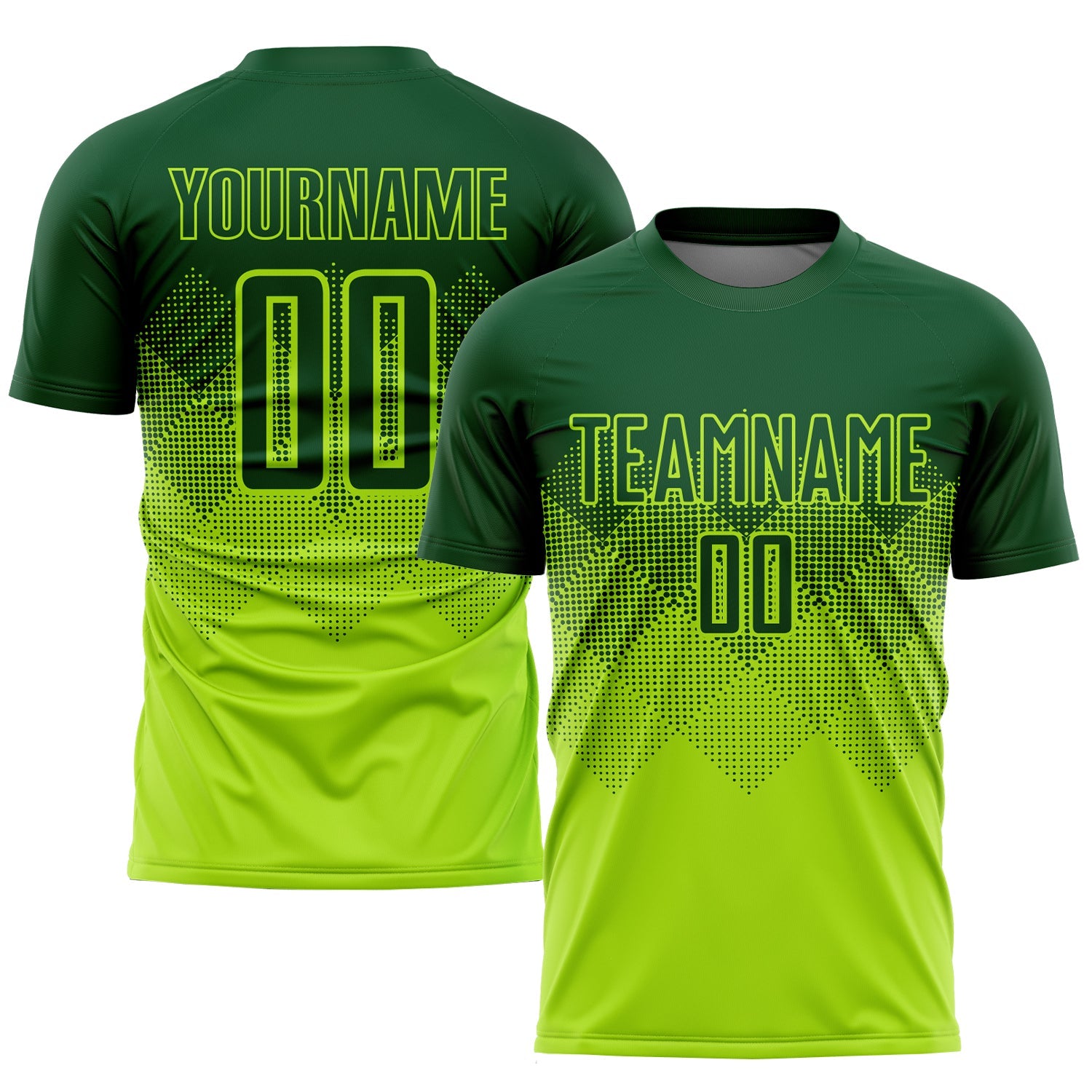 Custom Neon Green Green Sublimation Soccer Uniform Jersey - Main View