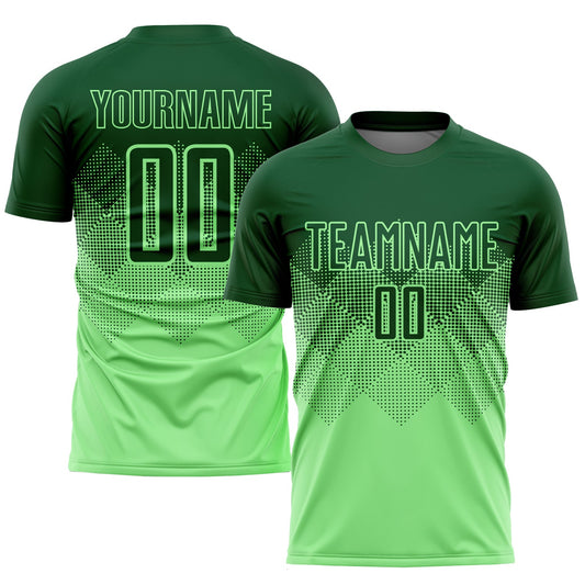 Custom Pea Green Green Sublimation Soccer Uniform Jersey - Main View