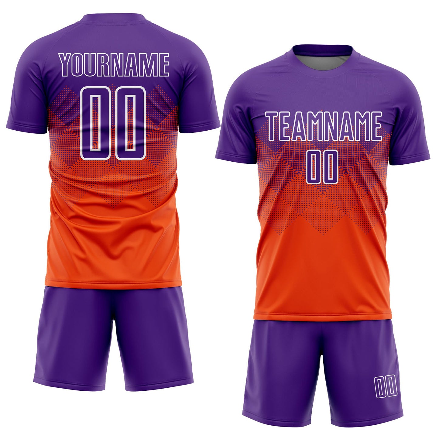 Custom Orange Purple-White Sublimation Soccer Uniform Jersey view 2