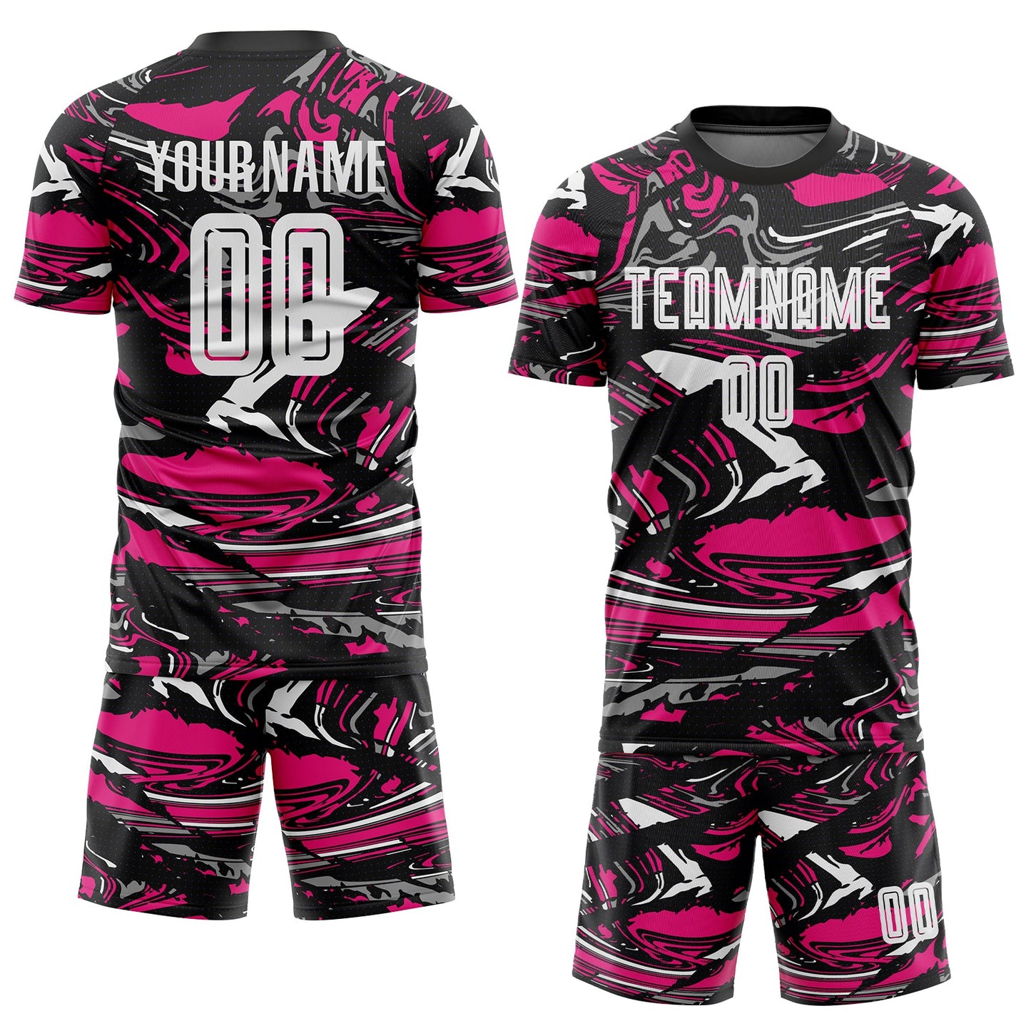Custom Figure White-Hot Pink Sublimation Soccer Uniform Jersey view 2