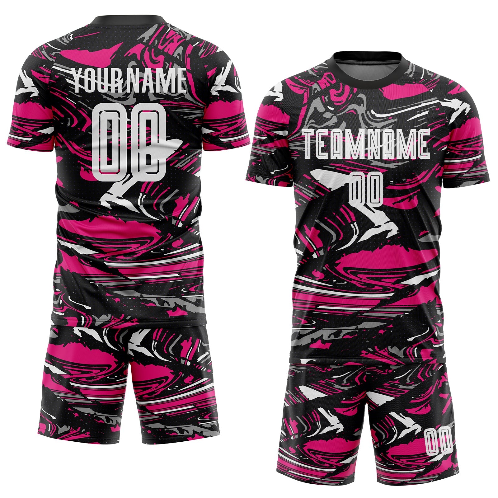 Custom Figure White-Hot Pink Sublimation Soccer Uniform Jersey view 2