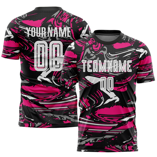 Custom Figure White-Hot Pink Sublimation Soccer Uniform Jersey - Main View