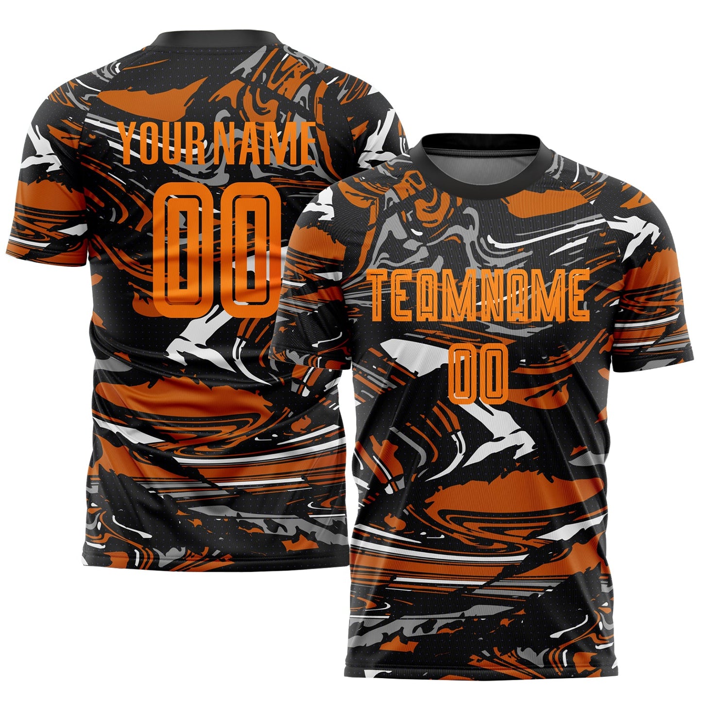 Custom Figure Bay Orange-Texas Orange Sublimation Soccer Uniform Jersey - Main View