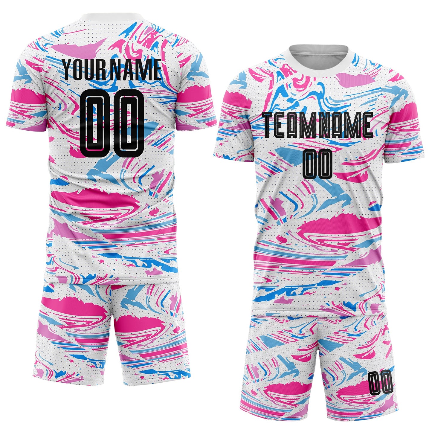 Custom Figure Black-Pink Sublimation Soccer Uniform Jersey view 2