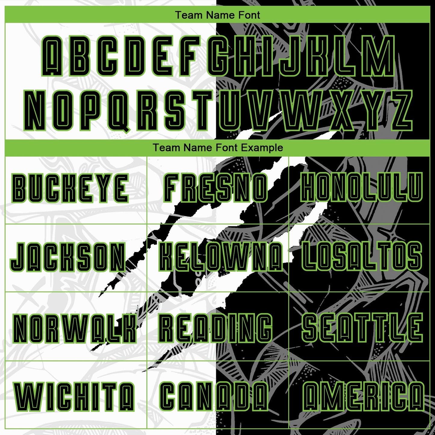 Custom Graffiti Pattern Black-Neon Green Scratch Sublimation Soccer Uniform Jersey view 4