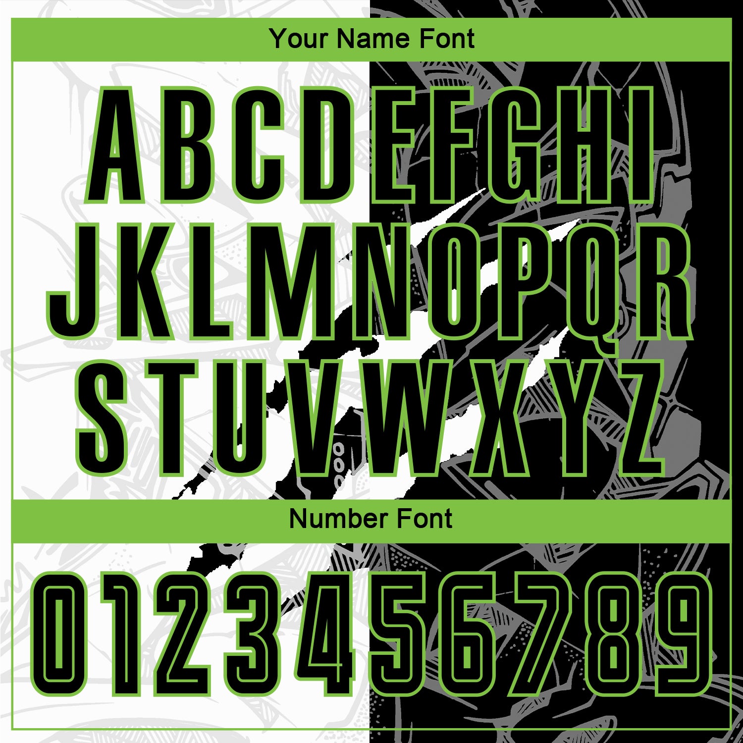 Custom Graffiti Pattern Black-Neon Green Scratch Sublimation Soccer Uniform Jersey view 5