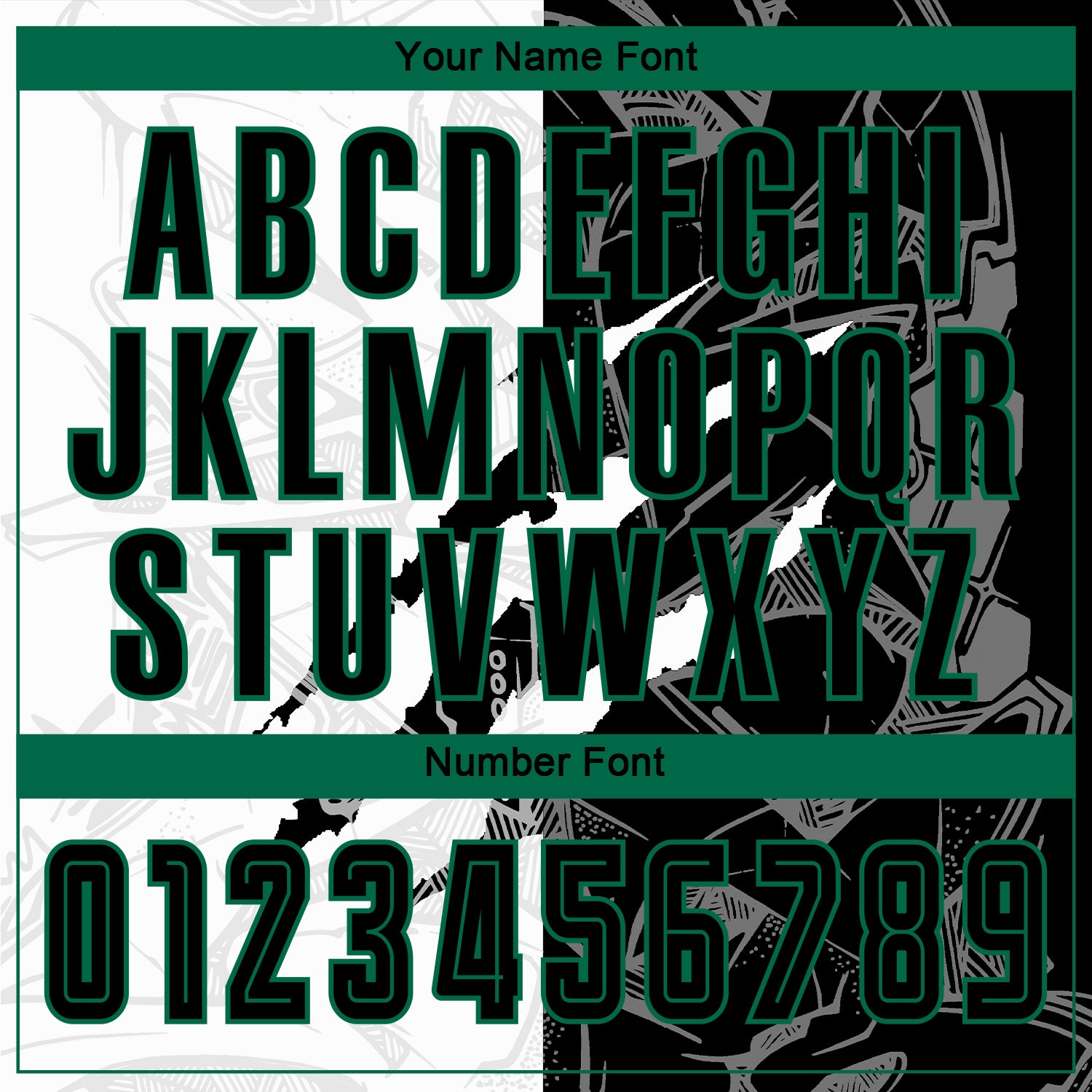 Custom Graffiti Pattern Black-Kelly Green Scratch Sublimation Soccer Uniform Jersey view 5