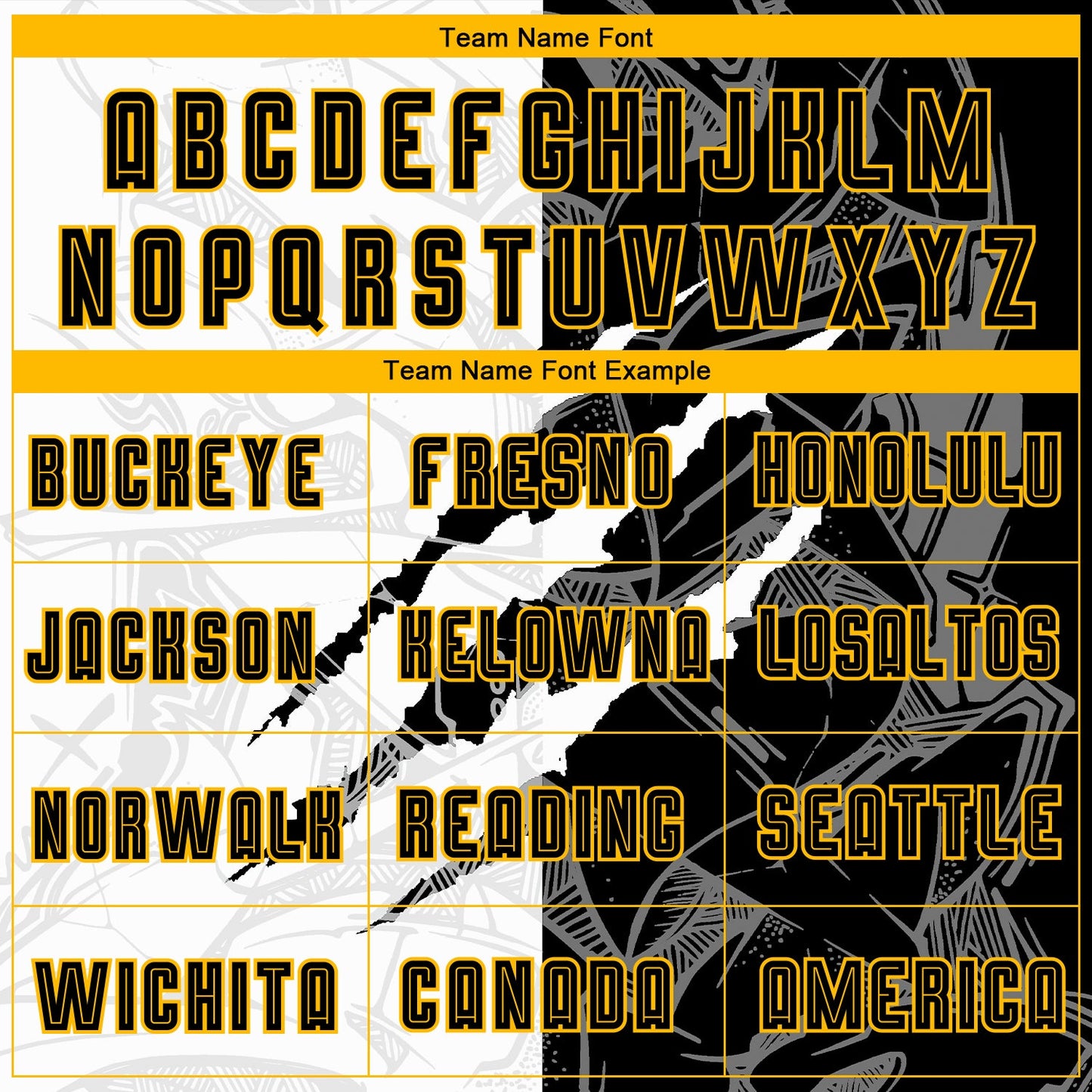 Custom Graffiti Pattern Black-Gold Scratch Sublimation Soccer Uniform Jersey view 4