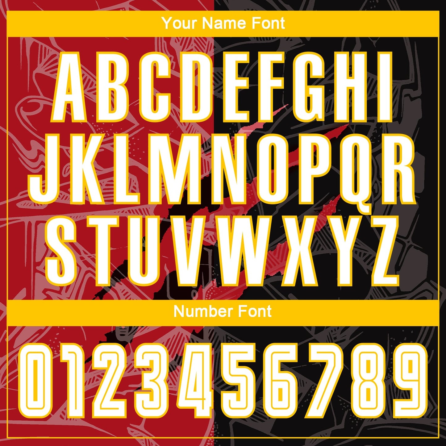 Custom Graffiti Pattern White Black Red-Yellow Scratch Sublimation Soccer Uniform Jersey view 5