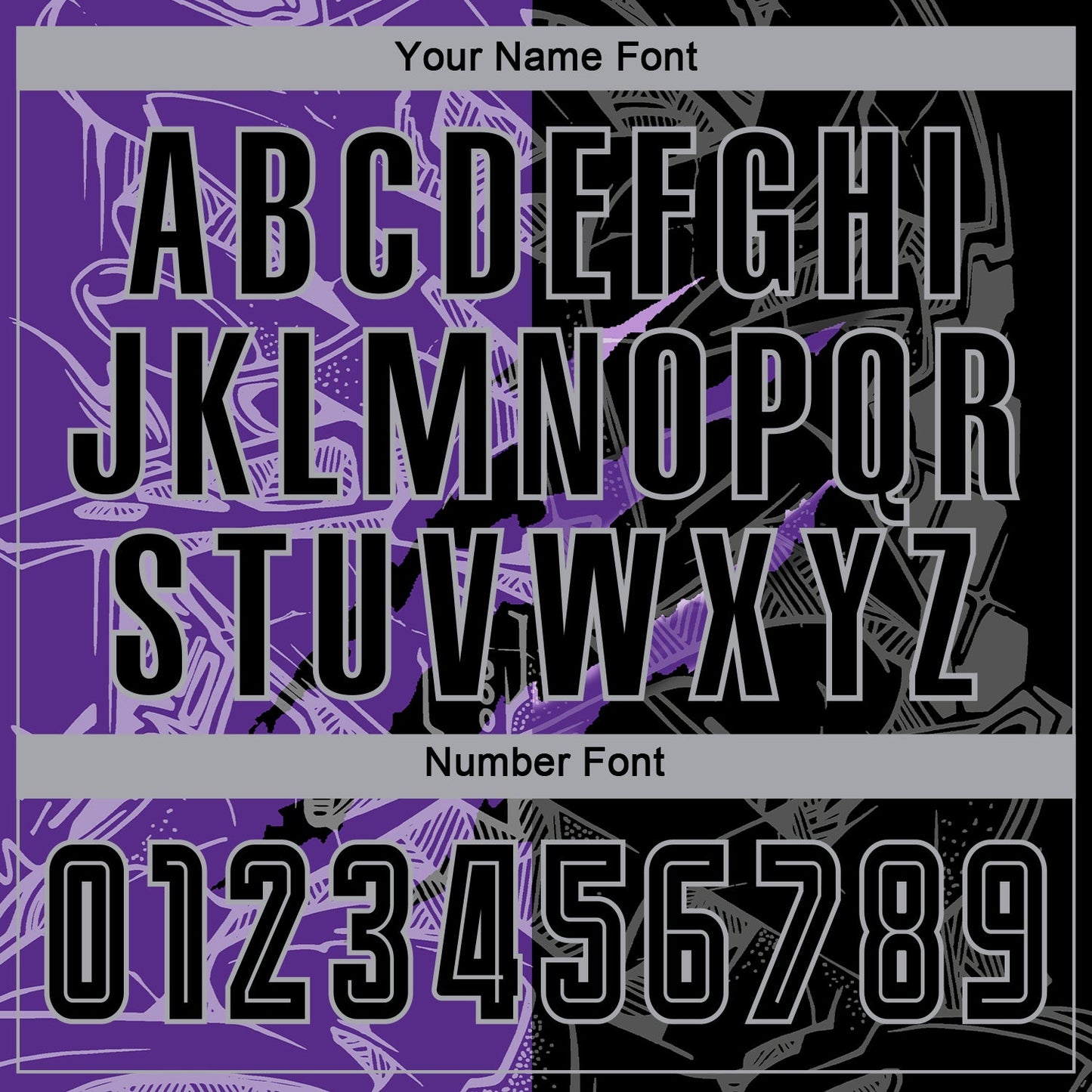 Custom Graffiti Pattern Black Purple-Gray Scratch Sublimation Soccer Uniform Jersey view 7