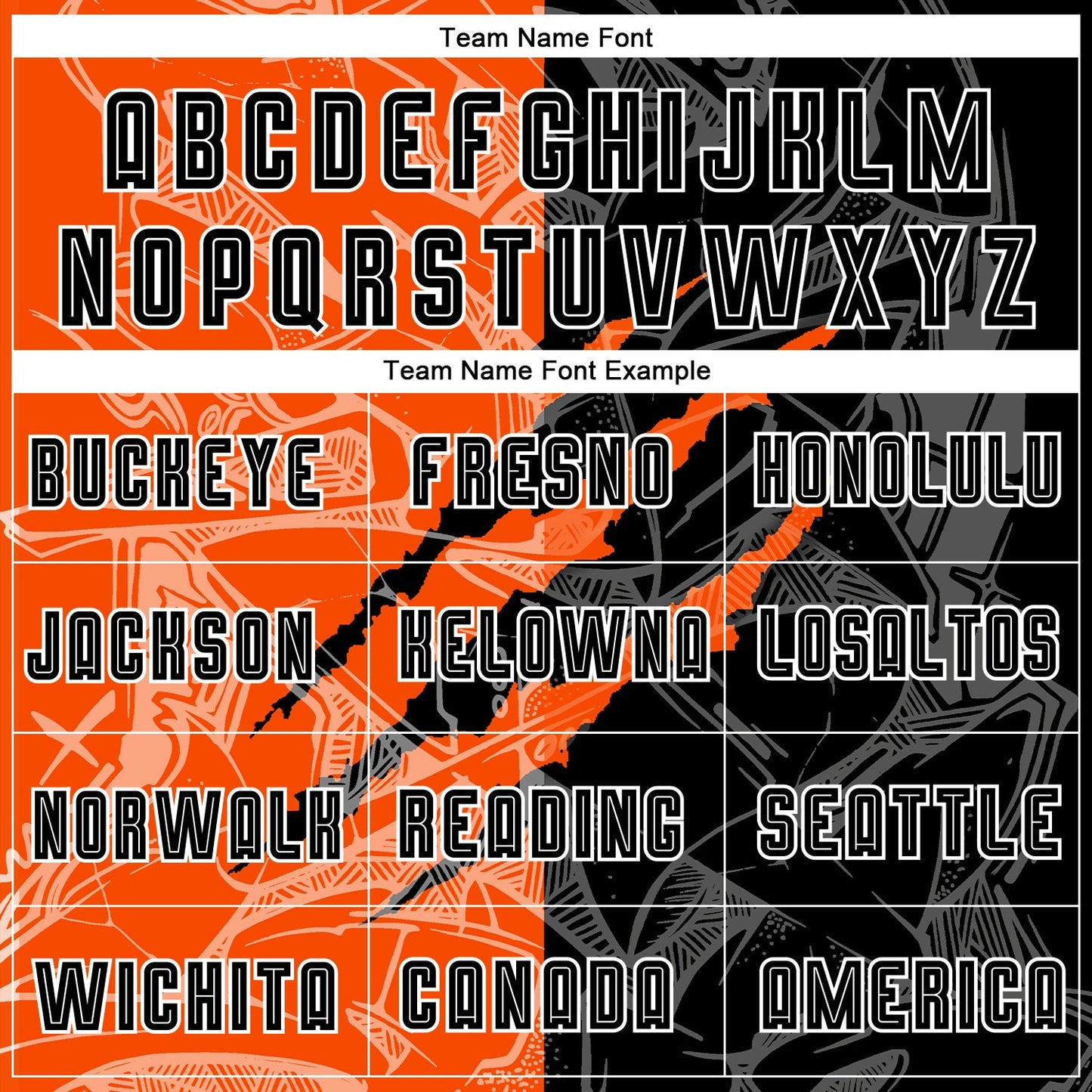 Custom Graffiti Pattern Black-Orange Scratch Sublimation Soccer Uniform Jersey view 4