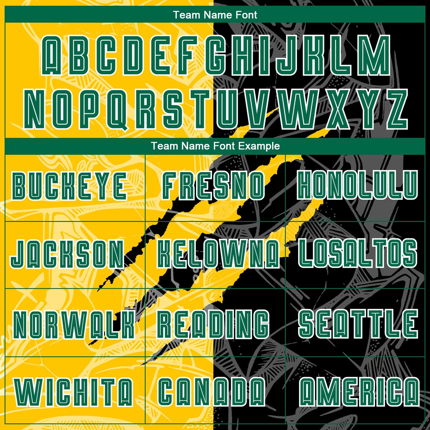 Custom Graffiti Pattern Kelly Green Black-Yellow Scratch Sublimation Soccer Uniform Jersey view 4