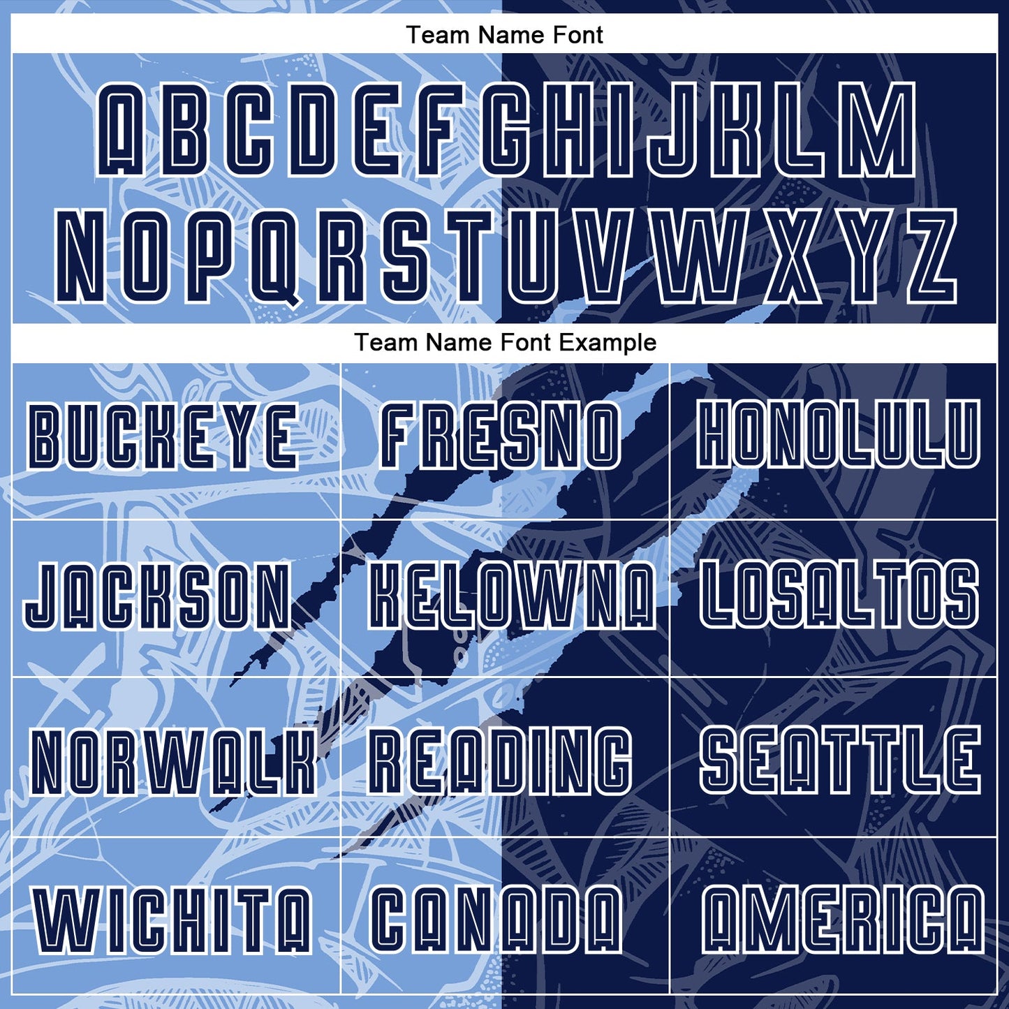 Custom Graffiti Pattern Navy-Light Blue Scratch Sublimation Soccer Uniform Jersey view 6