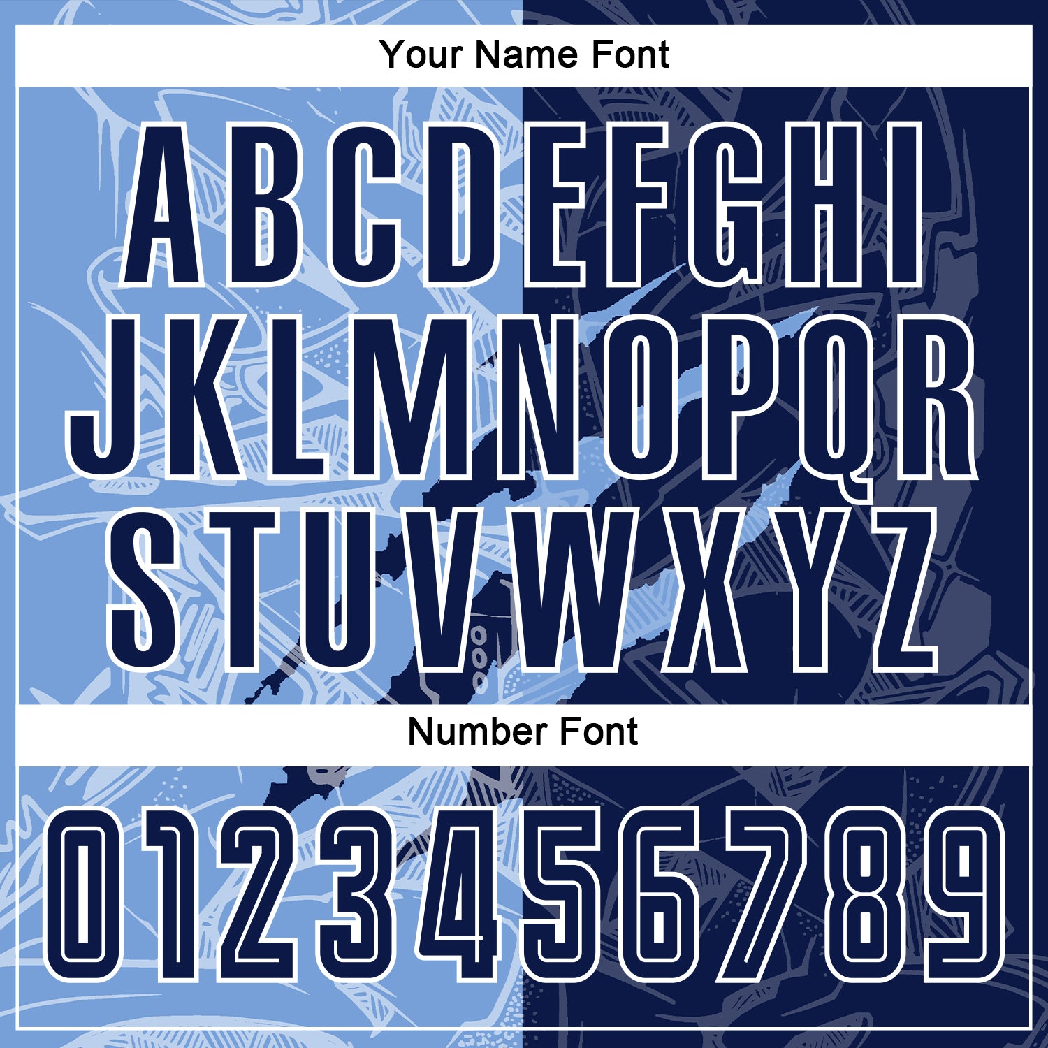 Custom Graffiti Pattern Navy-Light Blue Scratch Sublimation Soccer Uniform Jersey view 7