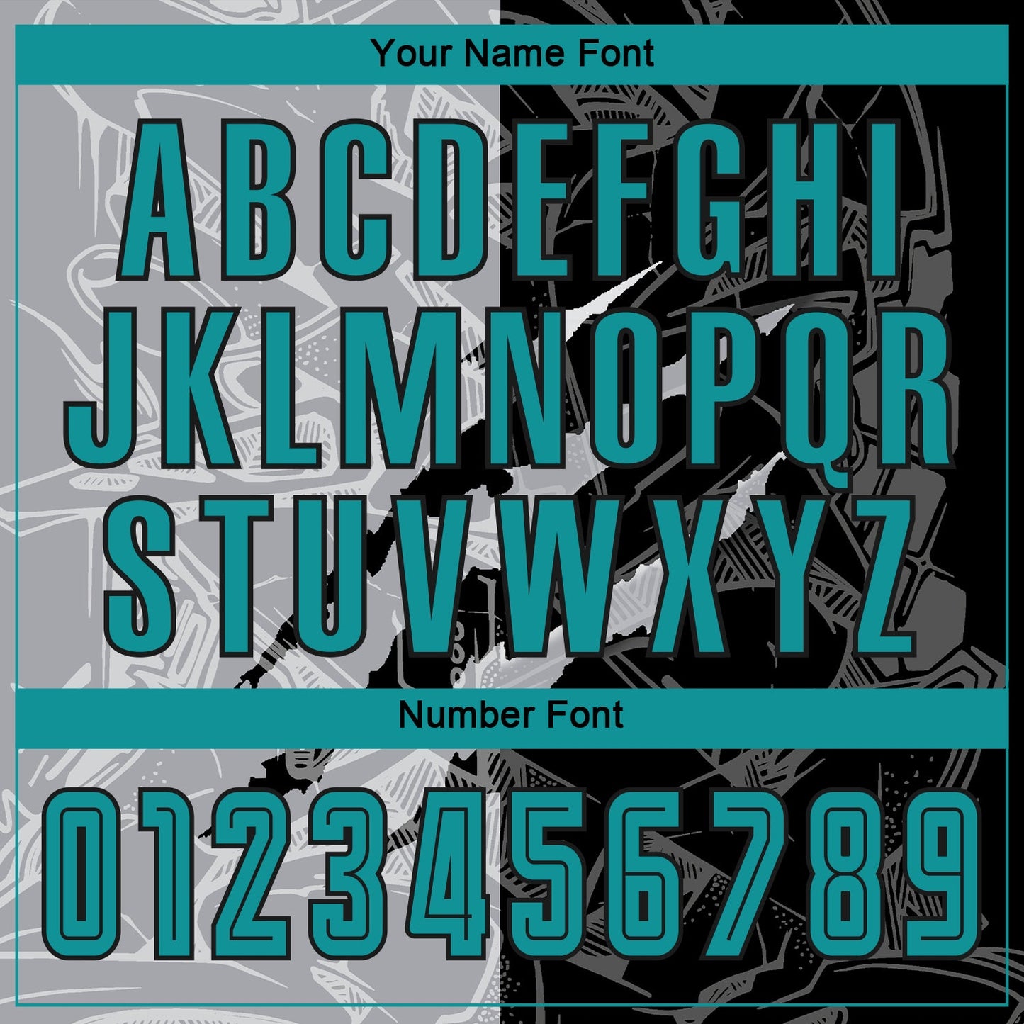 Custom Graffiti Pattern Teal Black-Gray Scratch Sublimation Soccer Uniform Jersey view 5