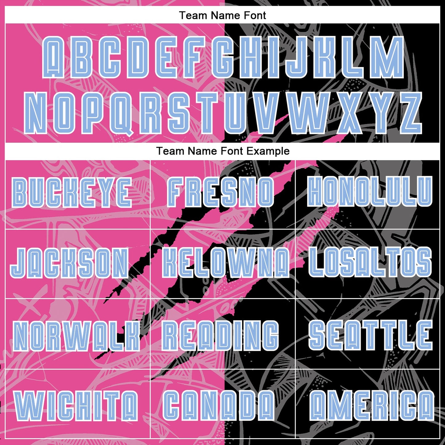 Custom Graffiti Pattern Light Blue Black-Pink Scratch Sublimation Soccer Uniform Jersey view 4