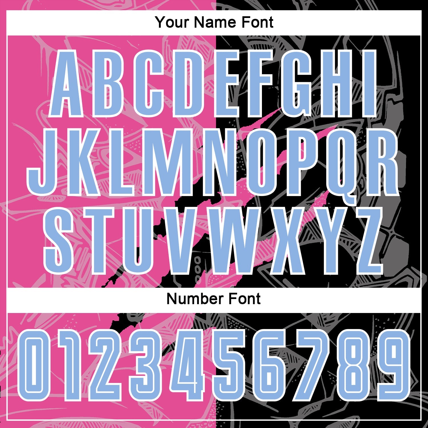 Custom Graffiti Pattern Light Blue Black-Pink Scratch Sublimation Soccer Uniform Jersey view 5