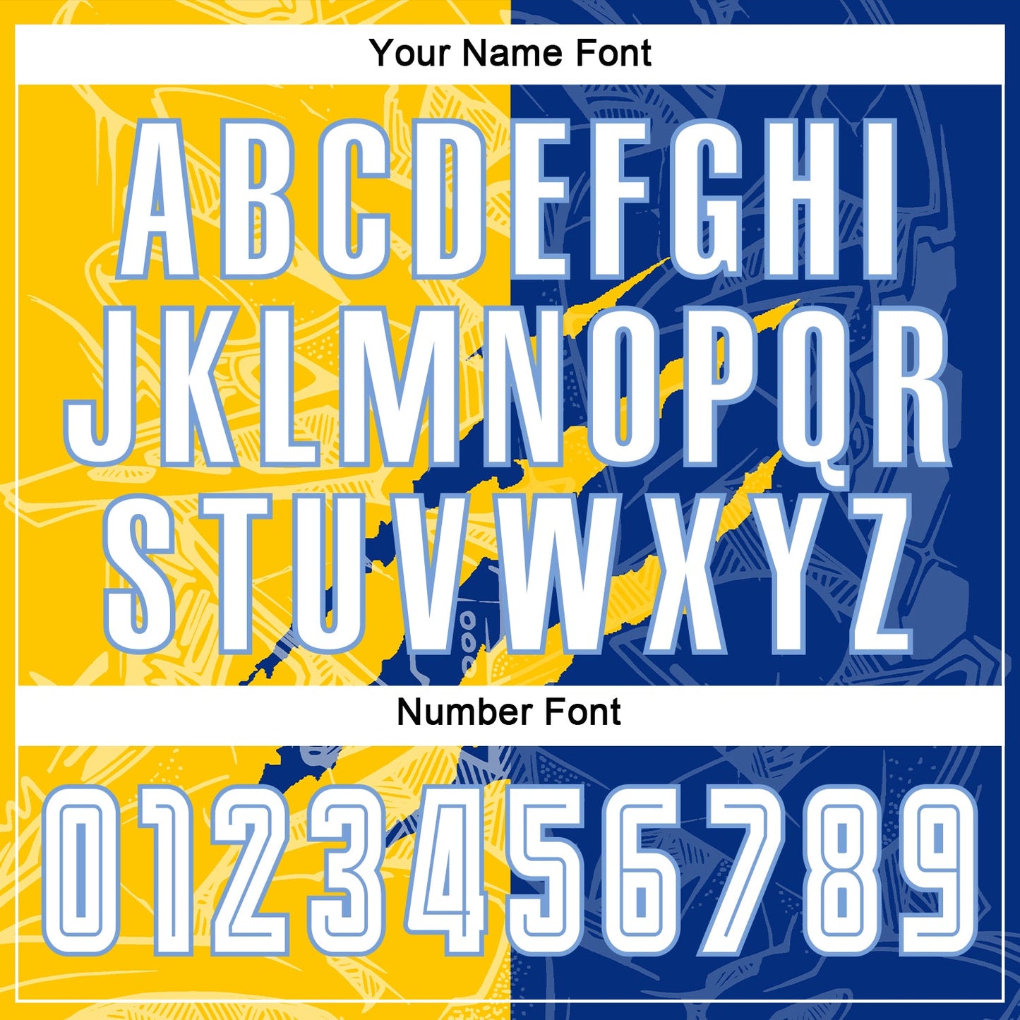 Custom Graffiti Pattern White Royal Yellow-Light Blue Scratch Sublimation Soccer Uniform Jersey view 5