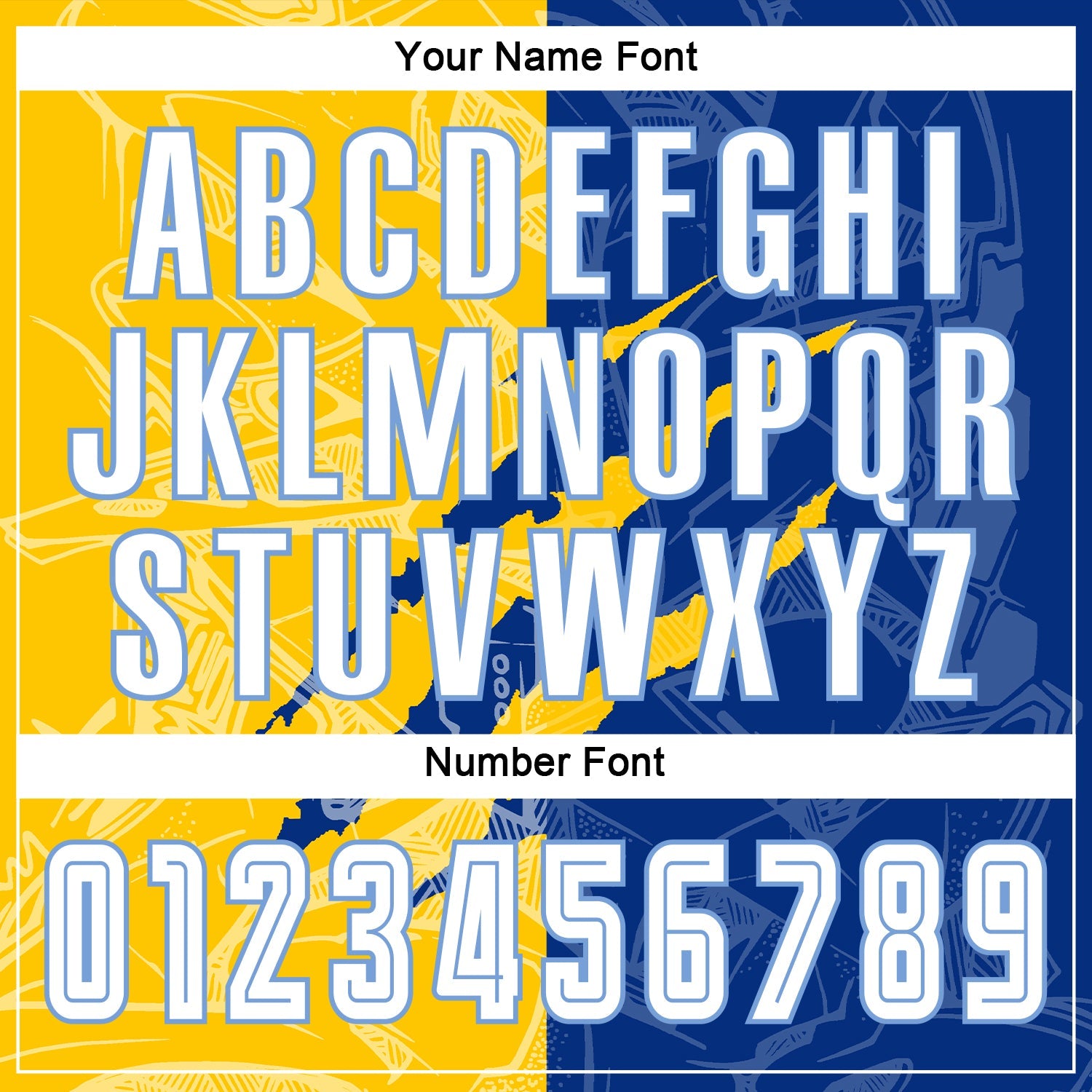 Custom Graffiti Pattern White Royal Yellow-Light Blue Scratch Sublimation Soccer Uniform Jersey view 5