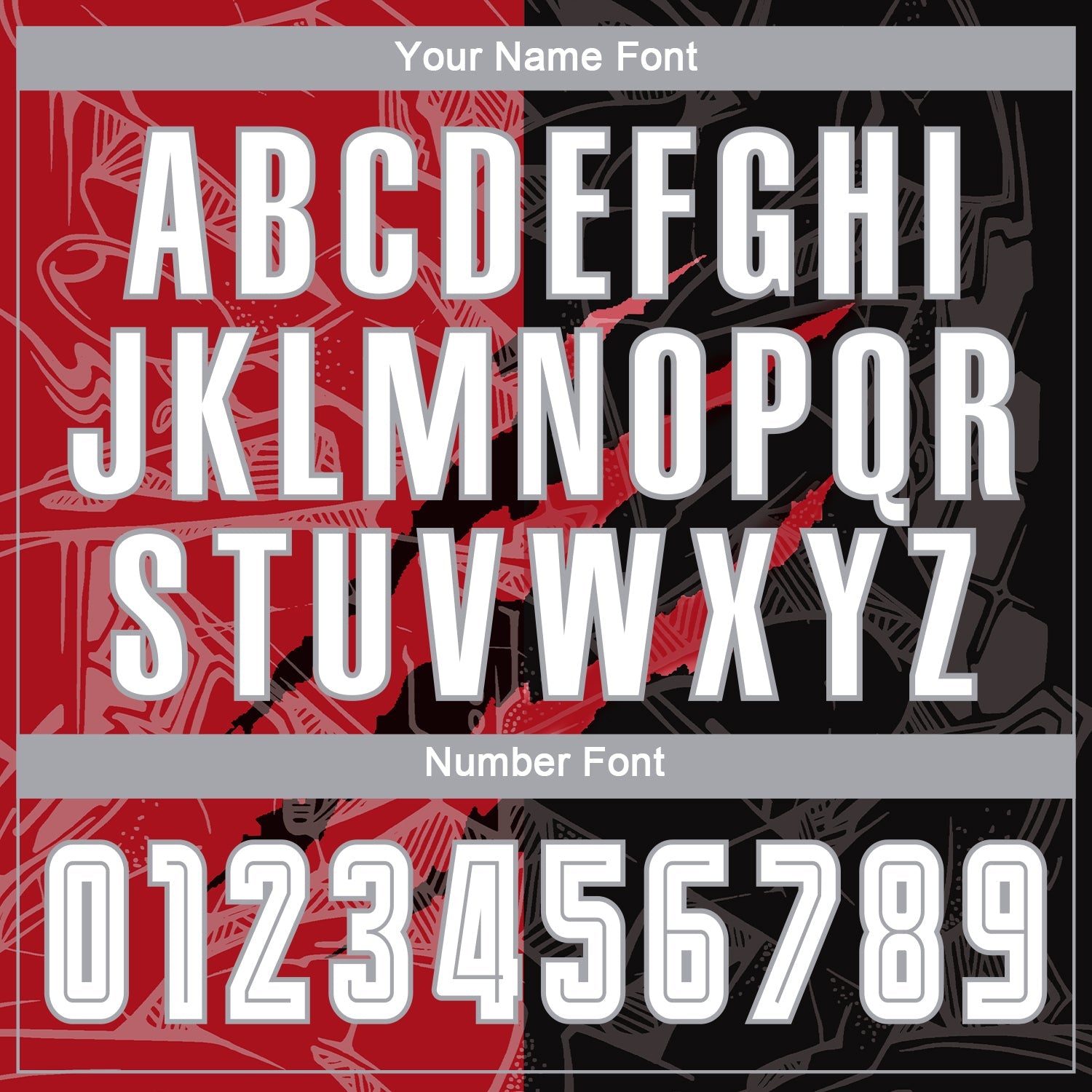 Custom Graffiti Pattern White Black Red-Gray Scratch Sublimation Soccer Uniform Jersey view 5