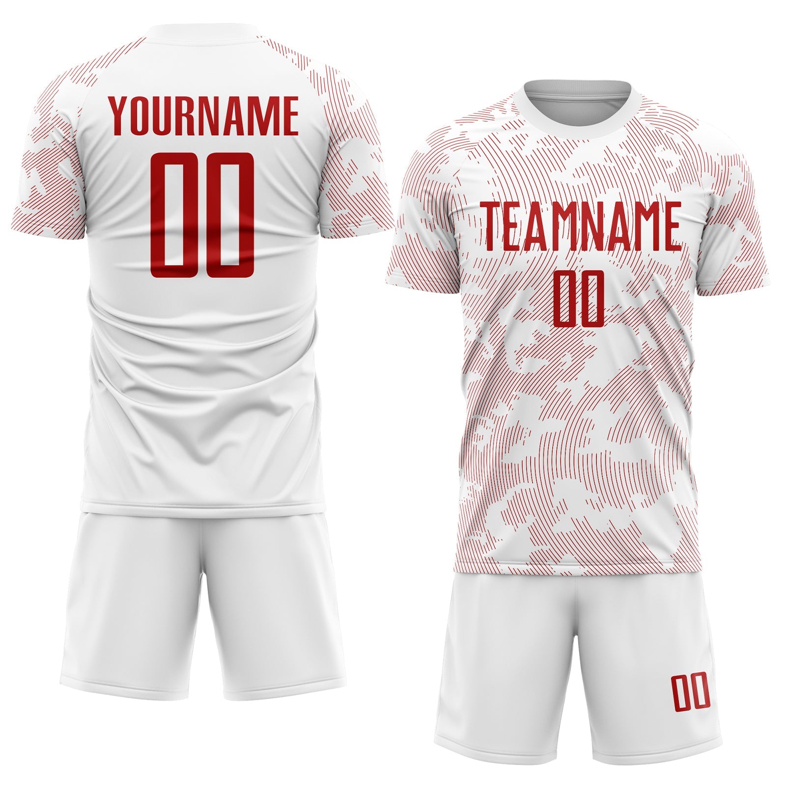 Custom White Red Sublimation Soccer Uniform Jersey view 2