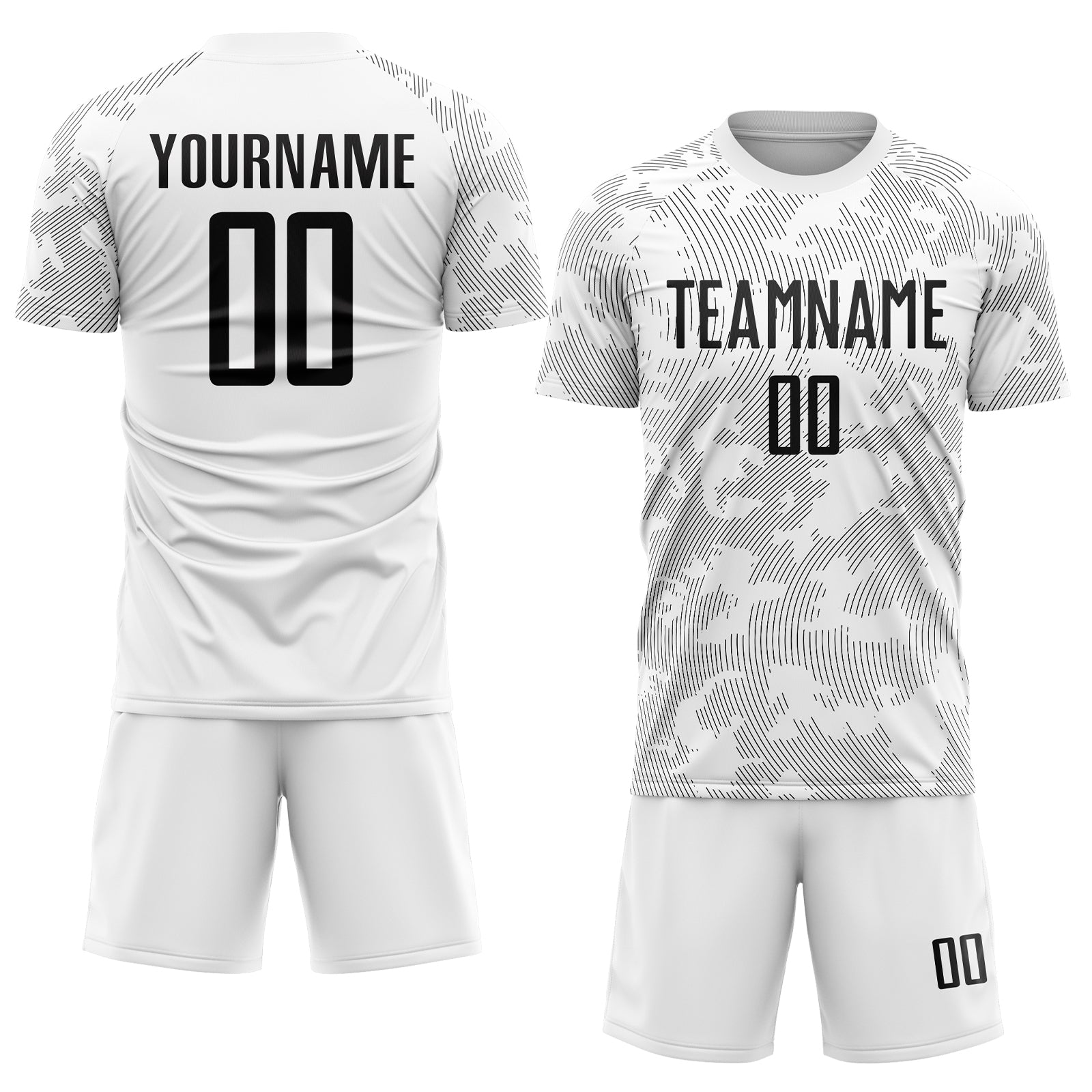 Custom White Black Sublimation Soccer Uniform Jersey view 2