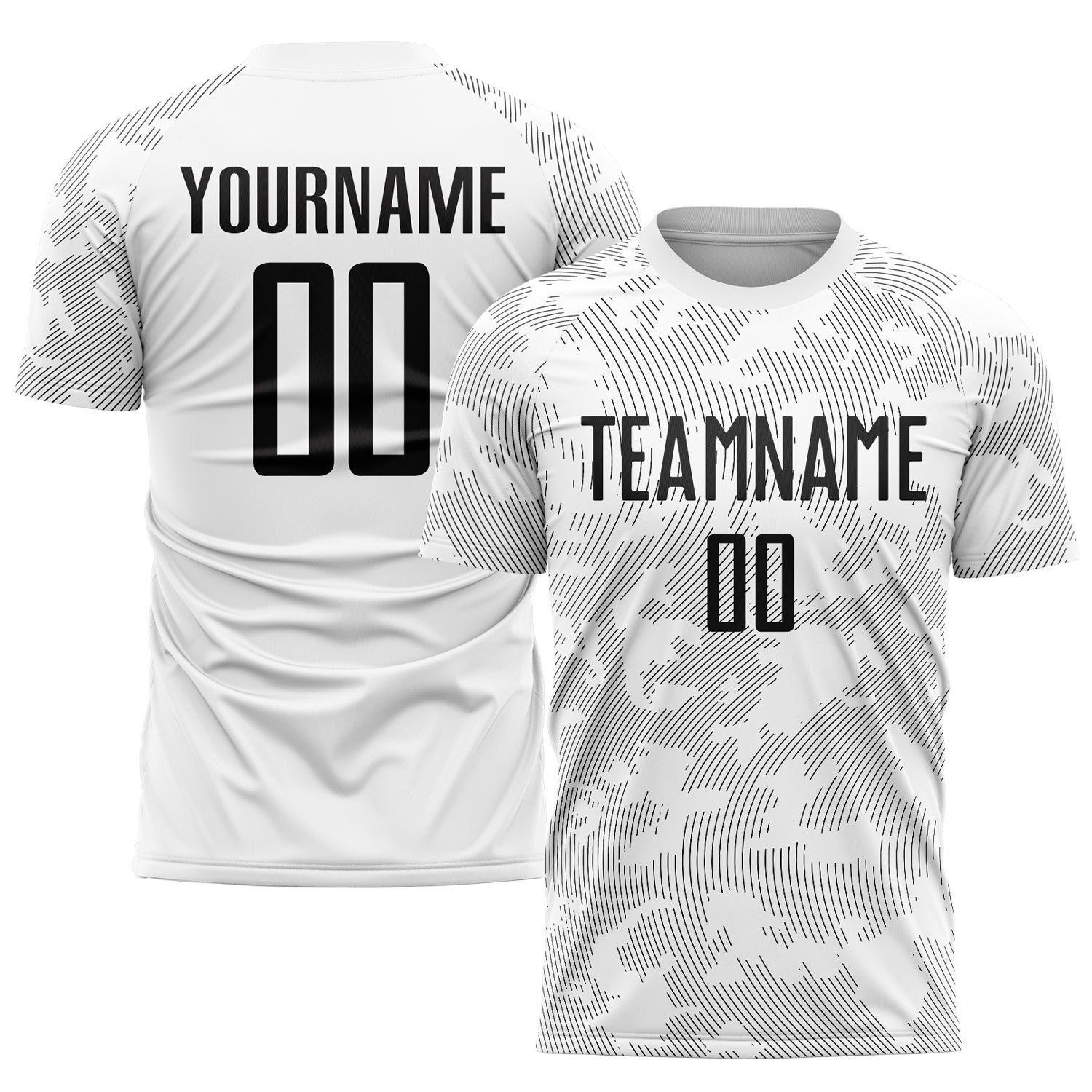 Custom White Black Sublimation Soccer Uniform Jersey - Main View