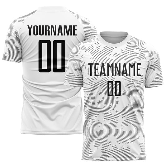 Custom White Black Sublimation Soccer Uniform Jersey - Main View
