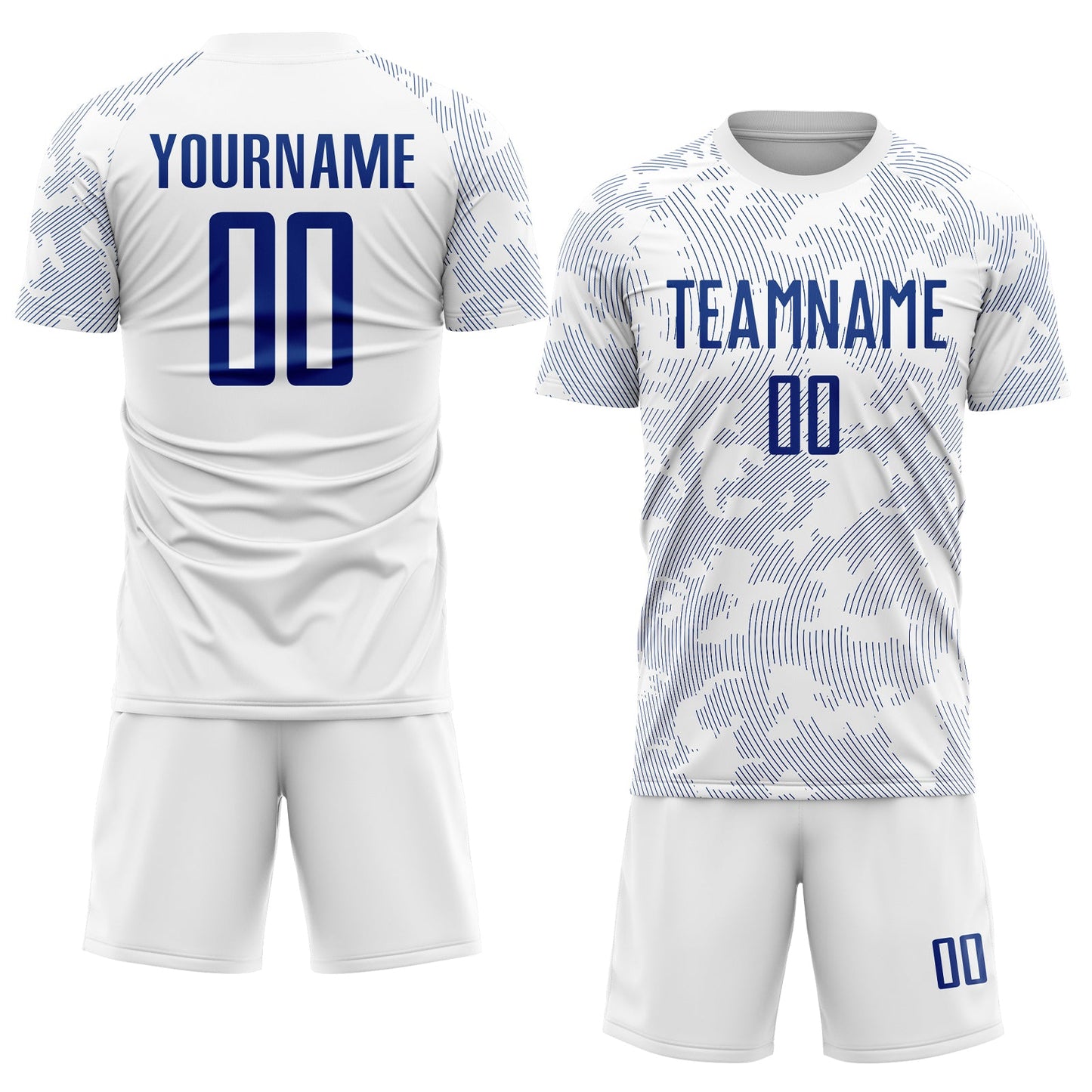 Custom White Royal Sublimation Soccer Uniform Jersey view 2