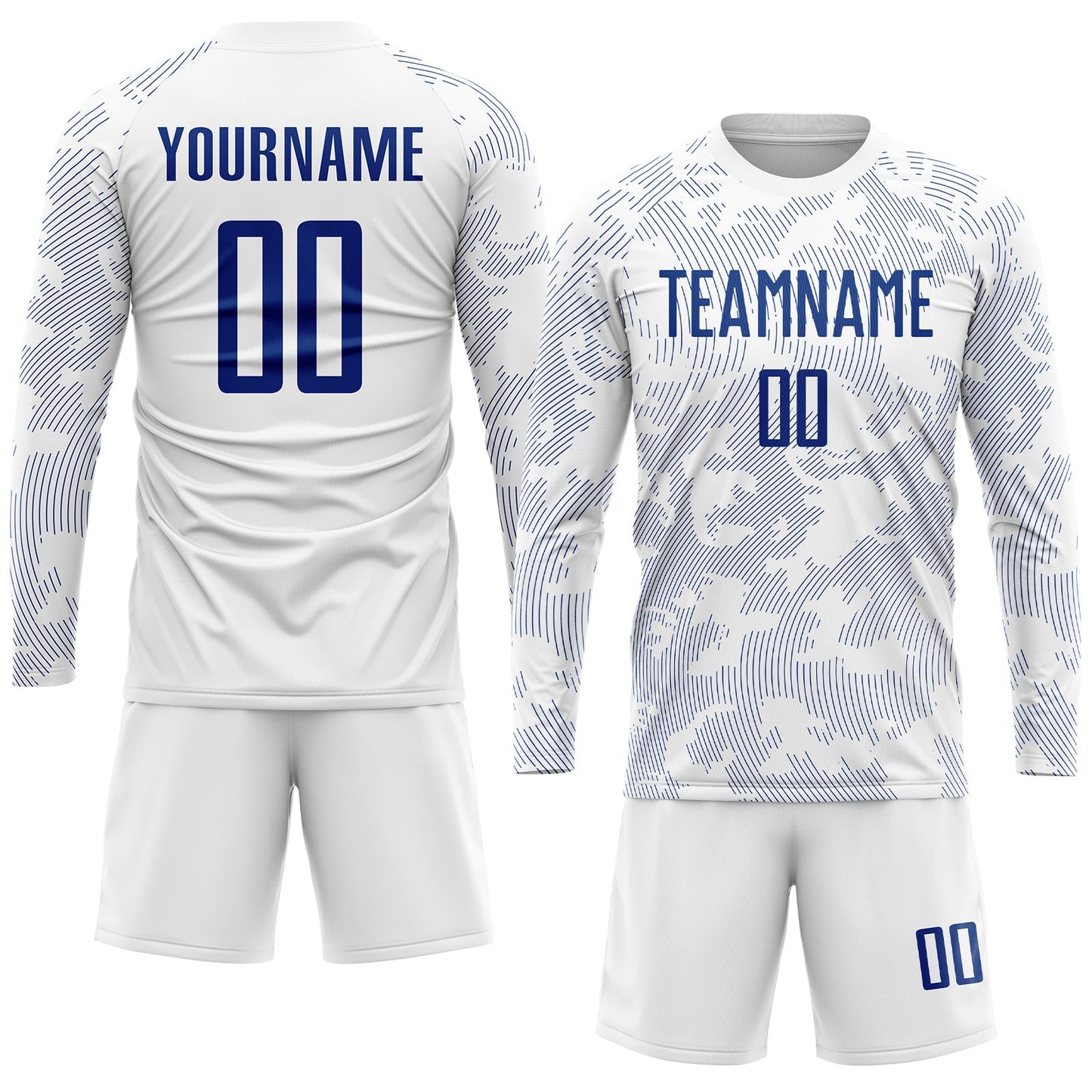 Custom White Royal Sublimation Soccer Uniform Jersey view 4