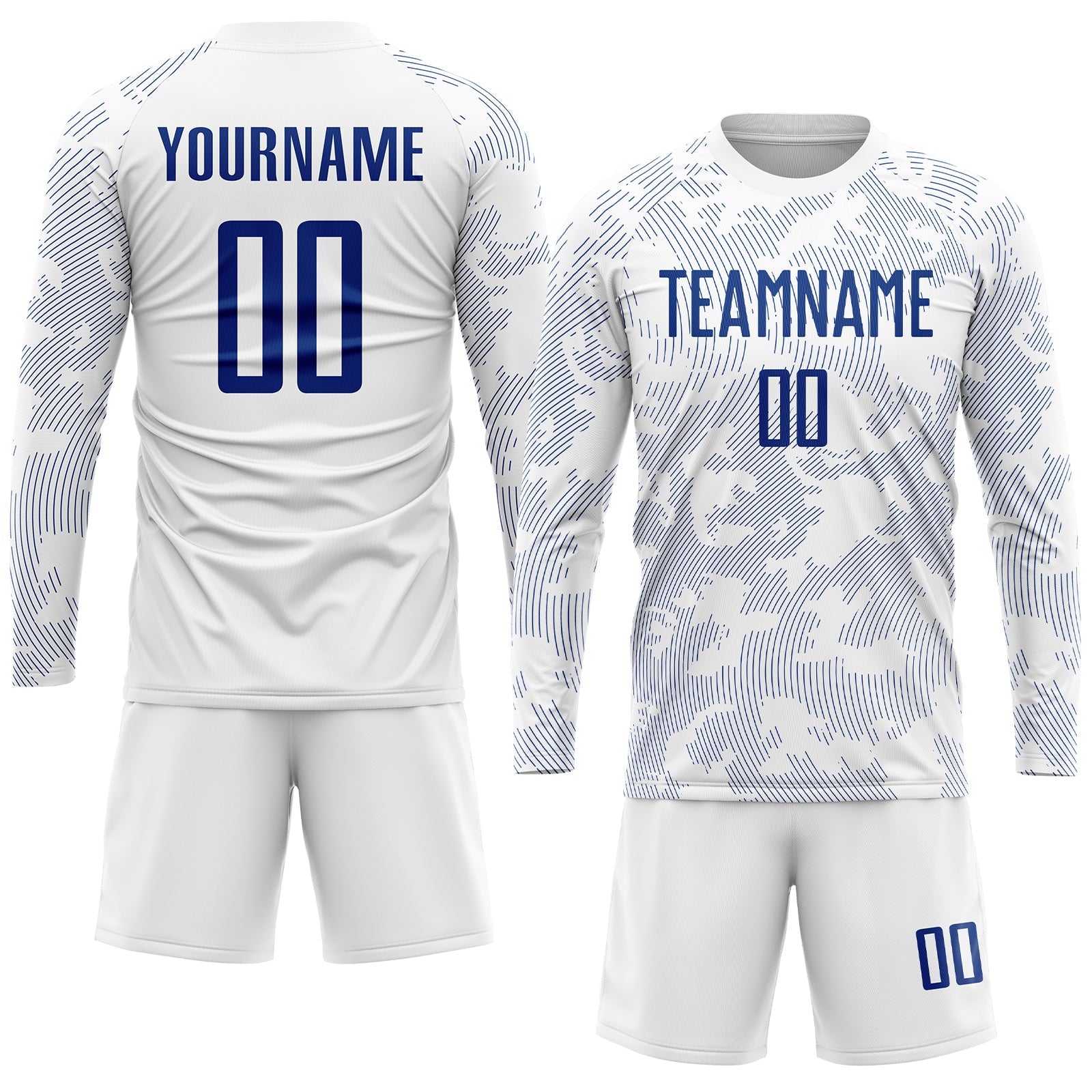 Custom White Royal Sublimation Soccer Uniform Jersey view 4