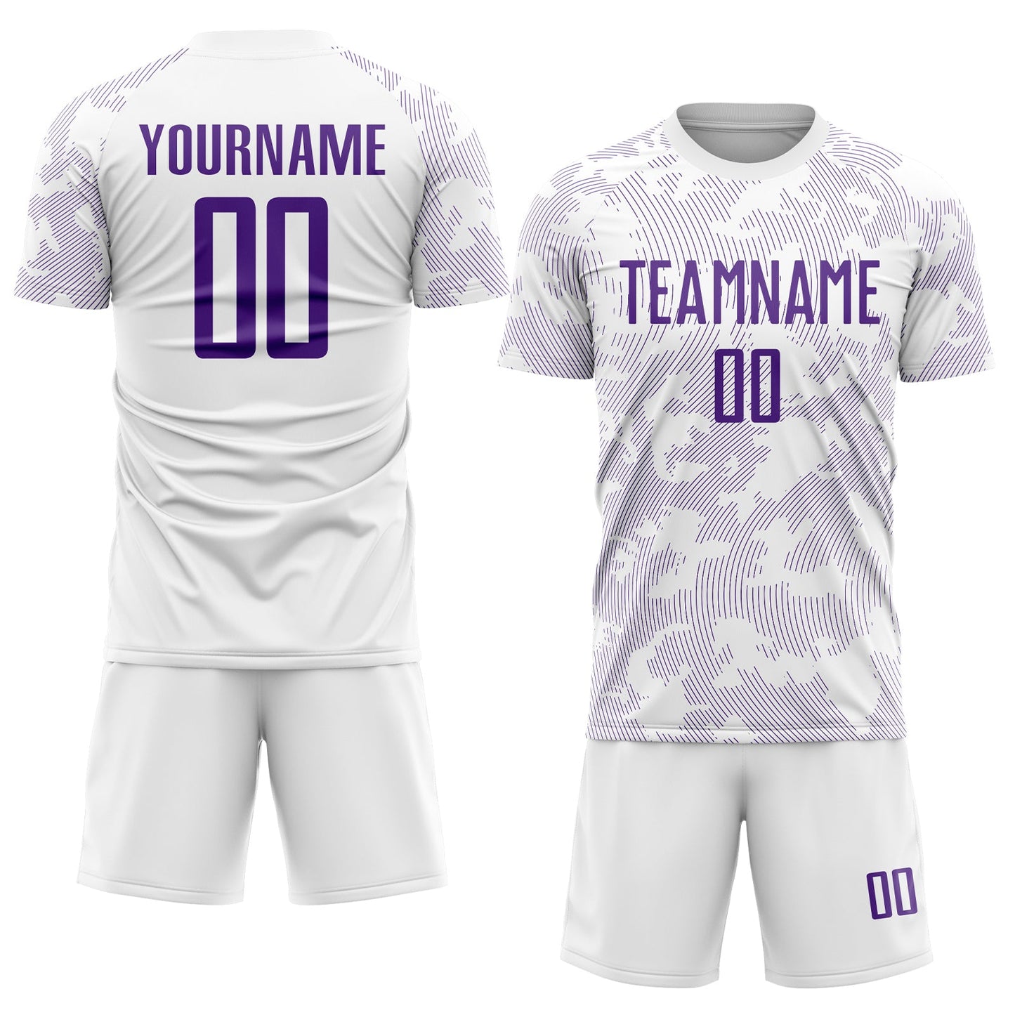 Custom White Purple Sublimation Soccer Uniform Jersey view 2