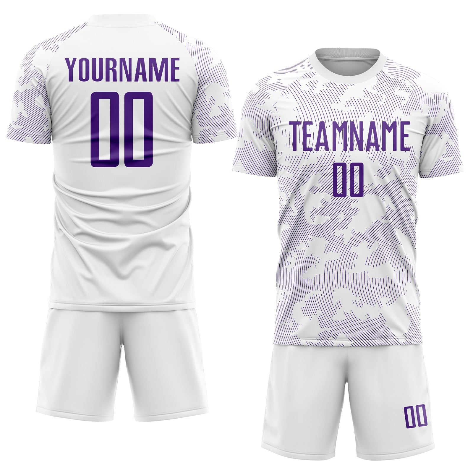 Custom White Purple Sublimation Soccer Uniform Jersey view 2