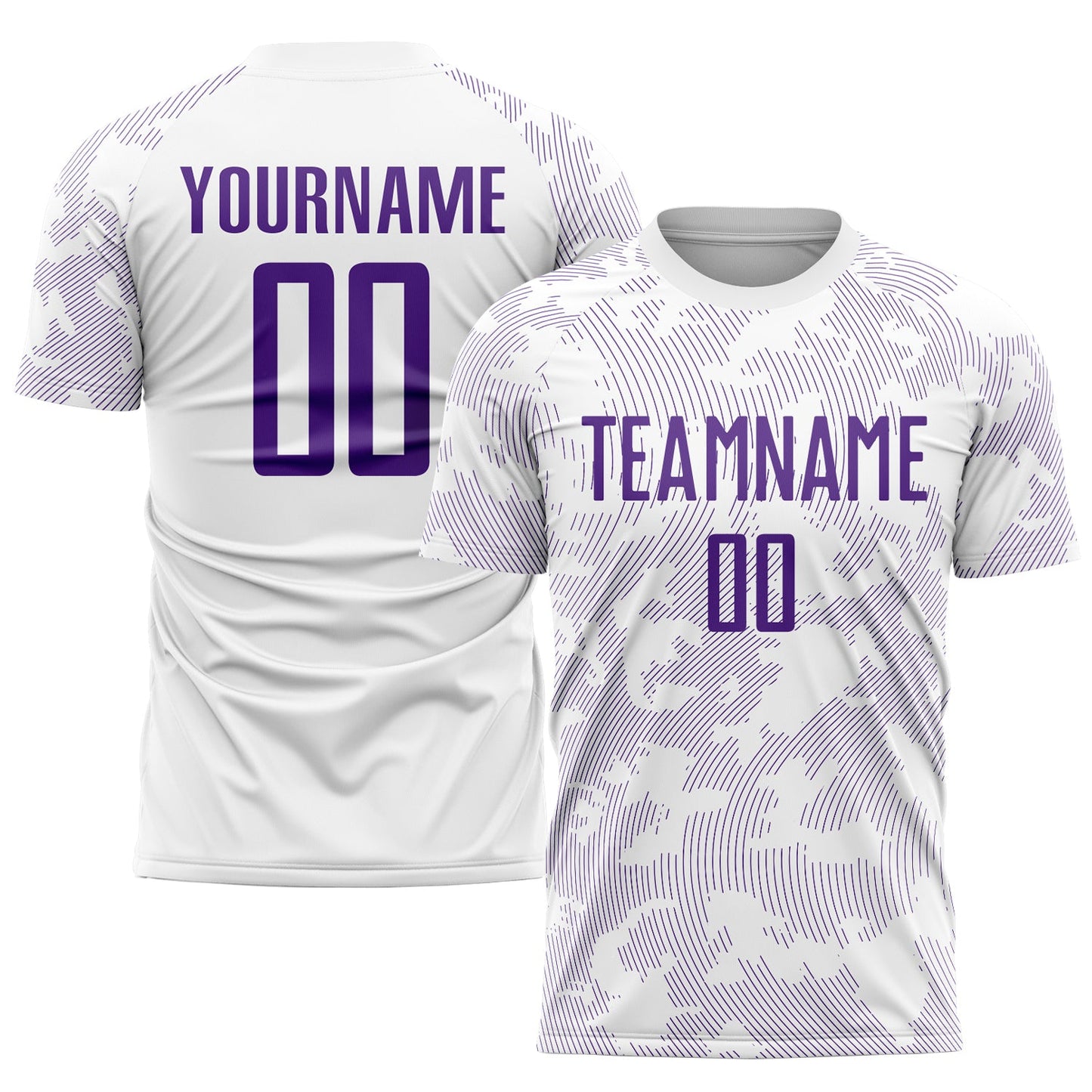 Custom White Purple Sublimation Soccer Uniform Jersey - Main View
