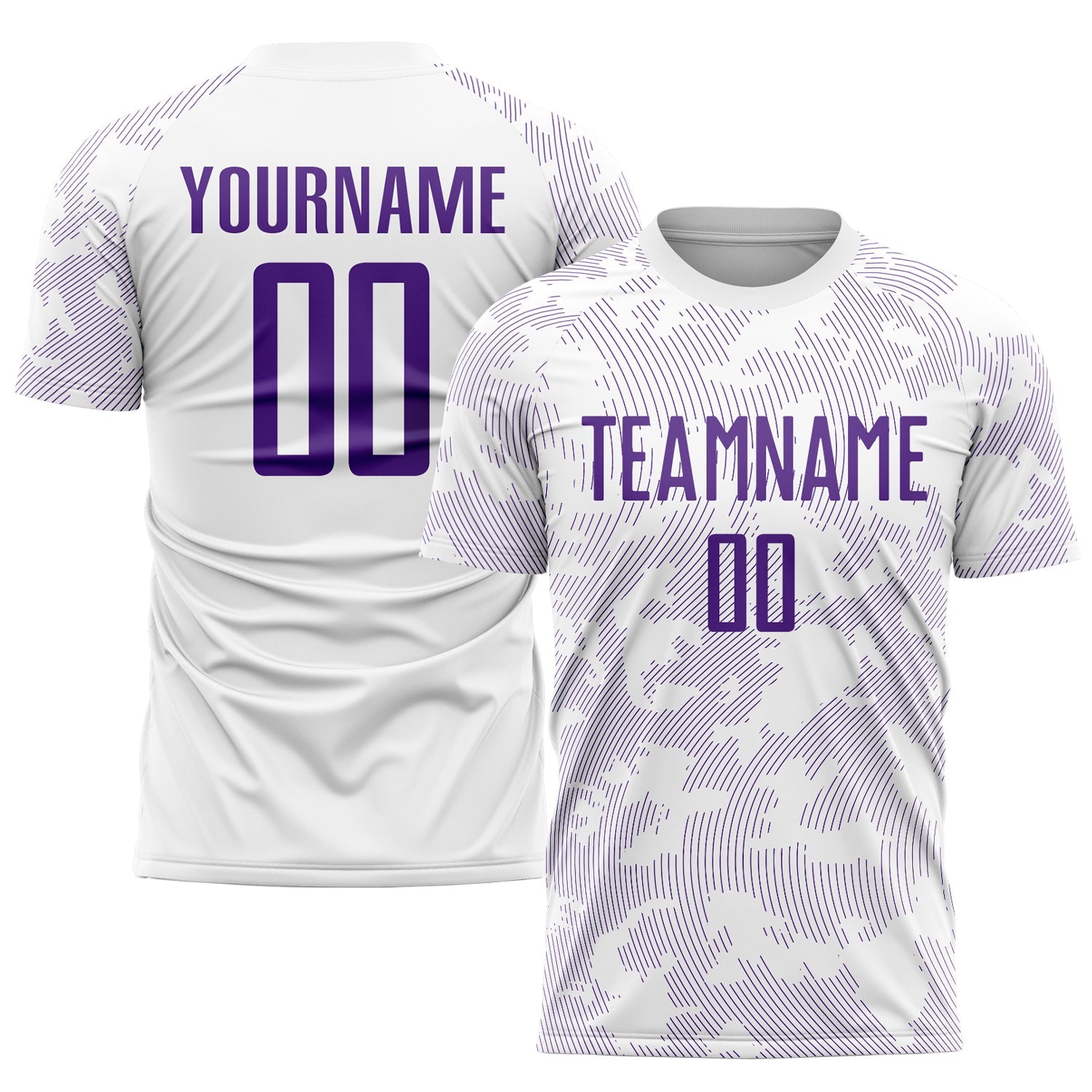 Custom White Purple Sublimation Soccer Uniform Jersey - Main View