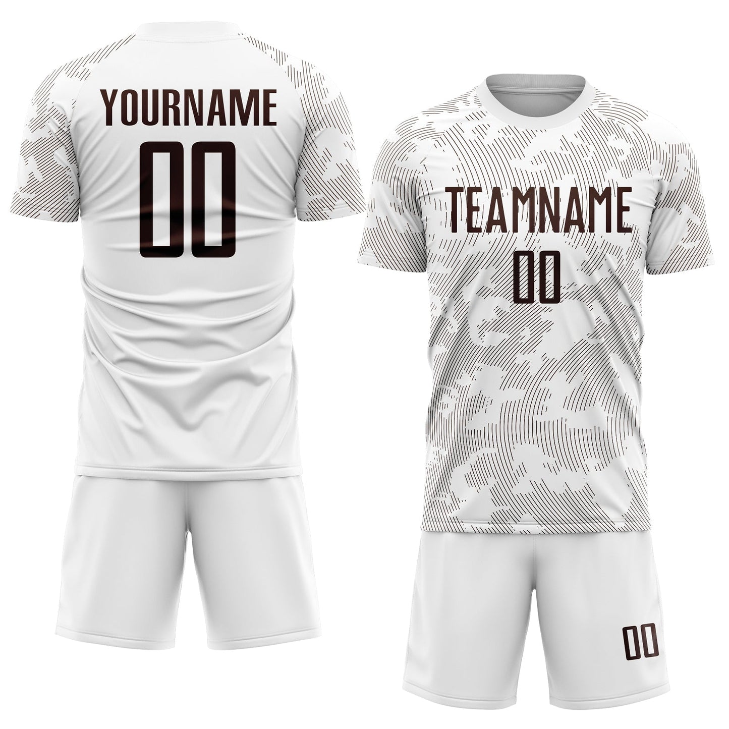 Custom White Brown Sublimation Soccer Uniform Jersey view 2