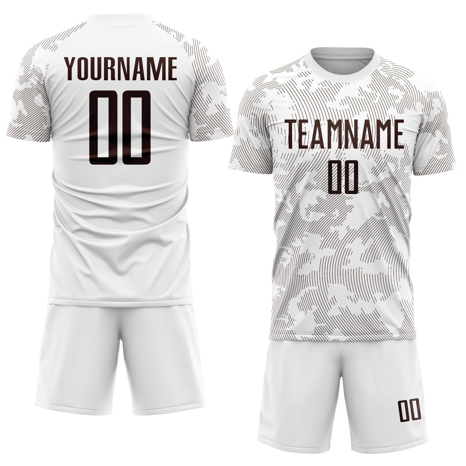 Custom White Brown Sublimation Soccer Uniform Jersey view 2