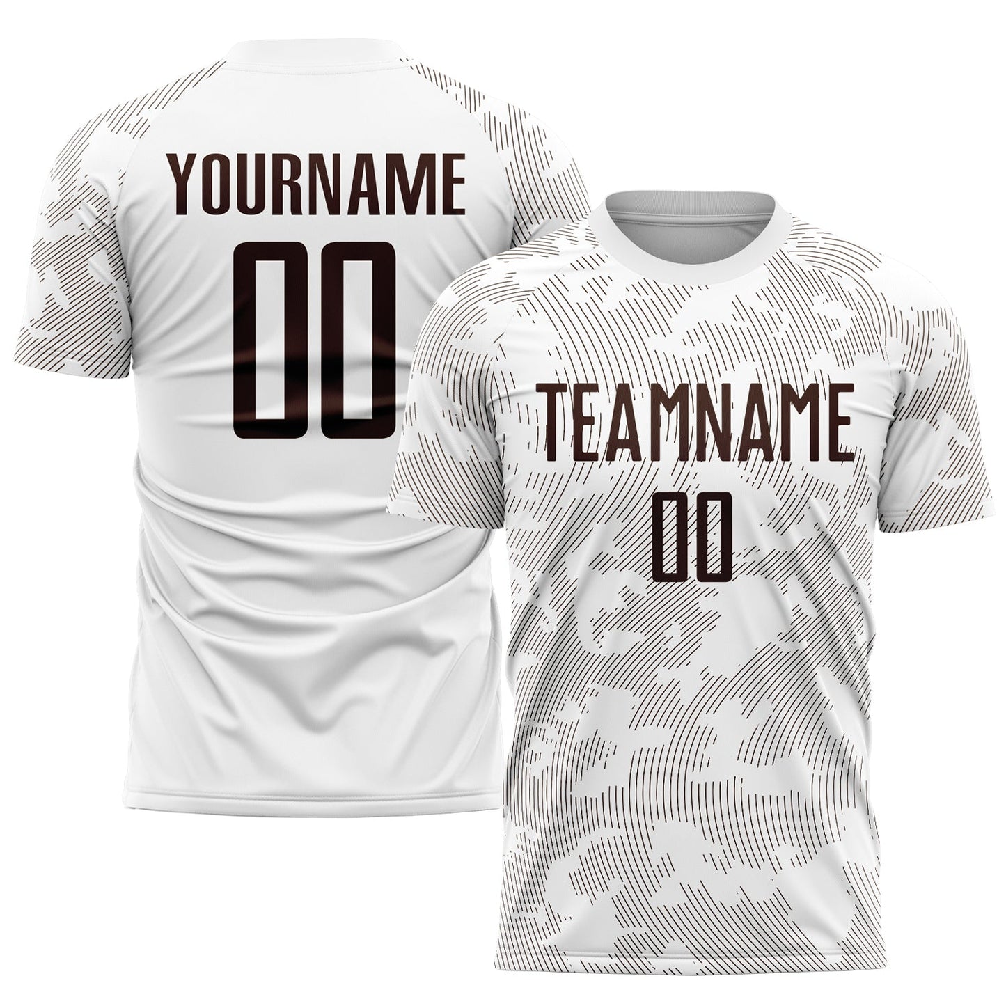 Custom White Brown Sublimation Soccer Uniform Jersey - Main View