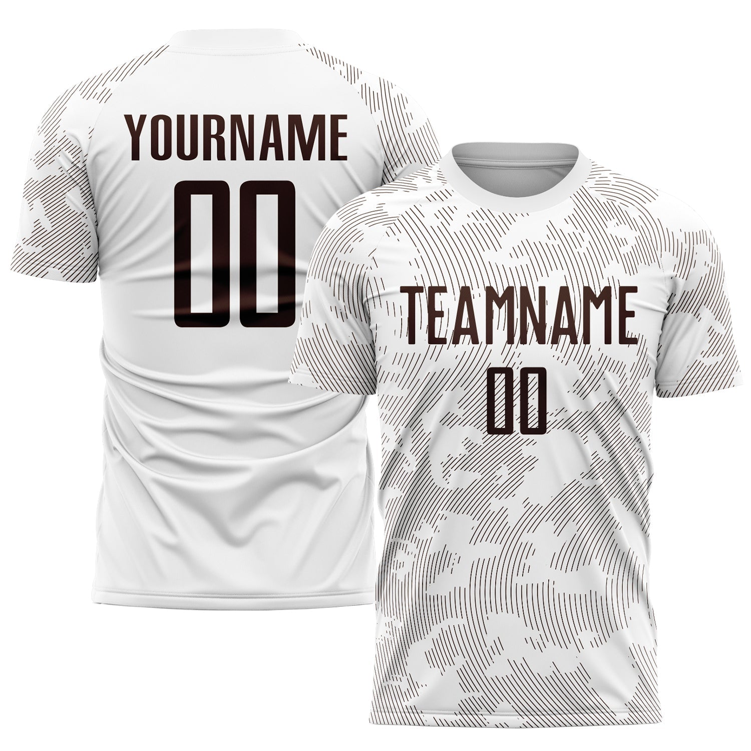 Custom White Brown Sublimation Soccer Uniform Jersey - Main View
