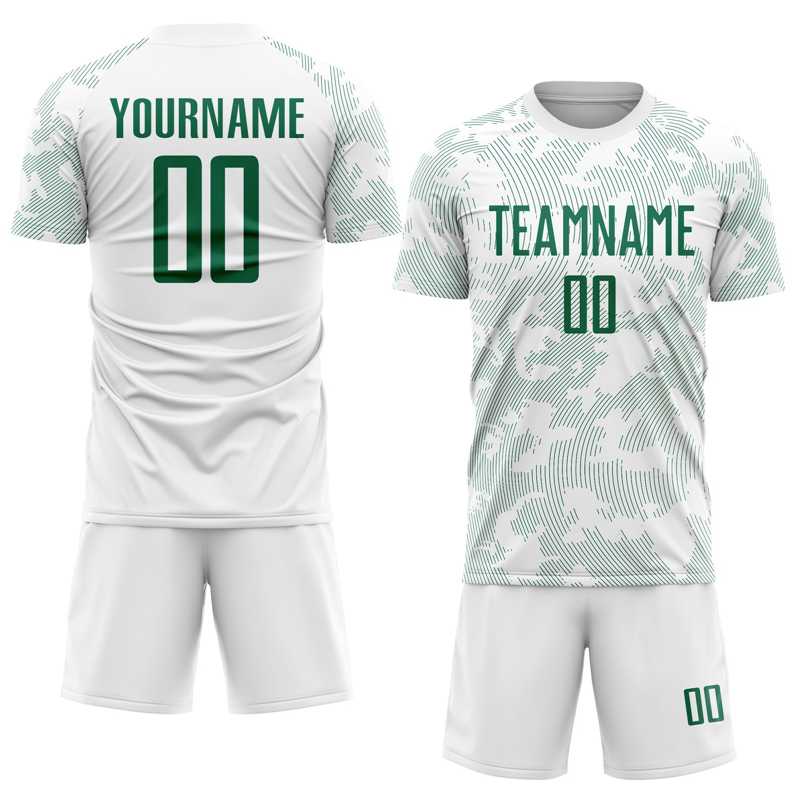 Custom White Kelly Green Sublimation Soccer Uniform Jersey view 2