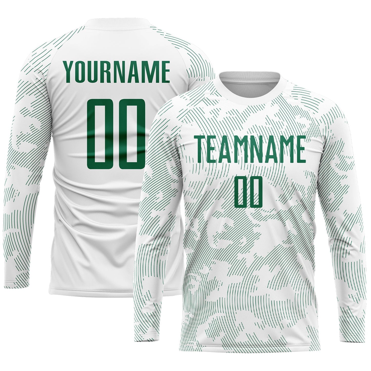 Custom White Kelly Green Sublimation Soccer Uniform Jersey view 3