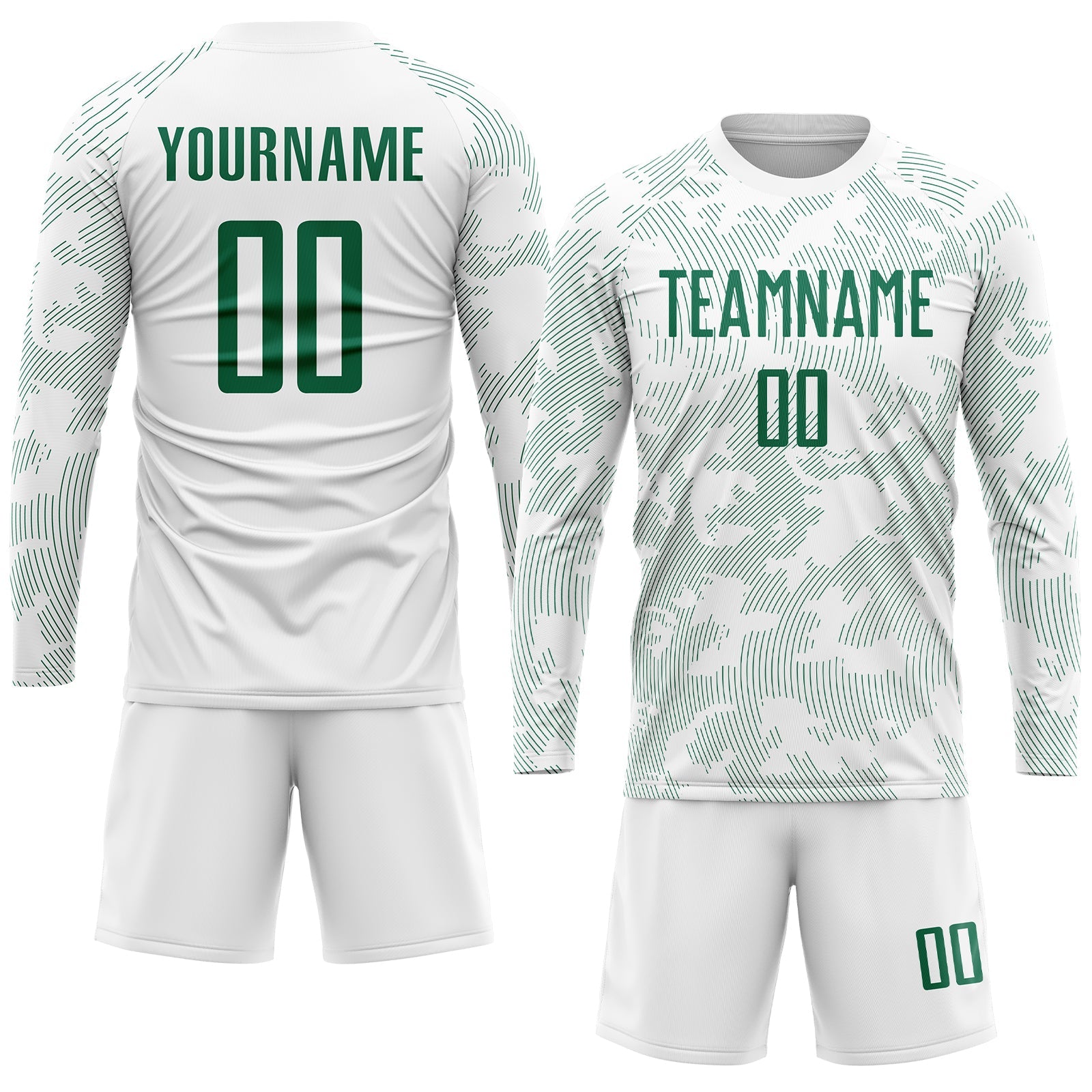 Custom White Kelly Green Sublimation Soccer Uniform Jersey view 4