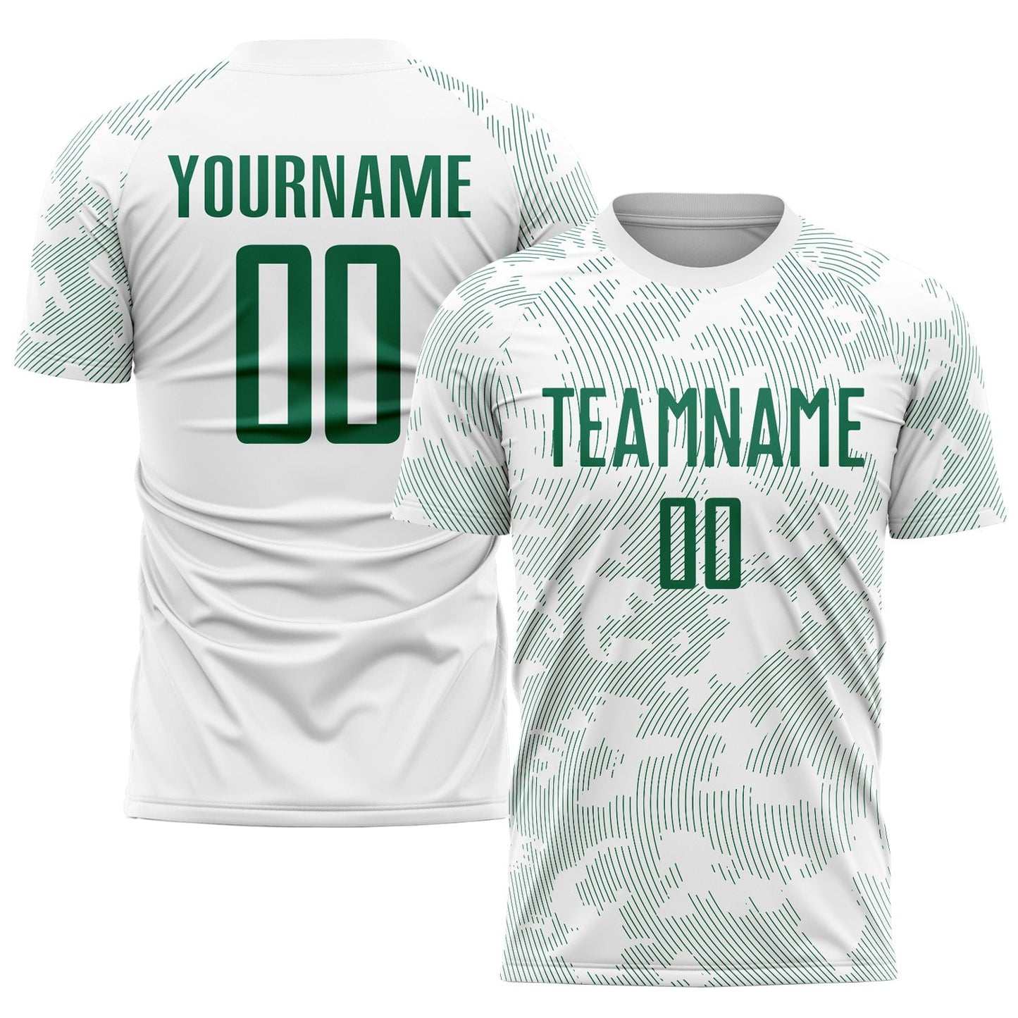 Custom White Kelly Green Sublimation Soccer Uniform Jersey - Main View
