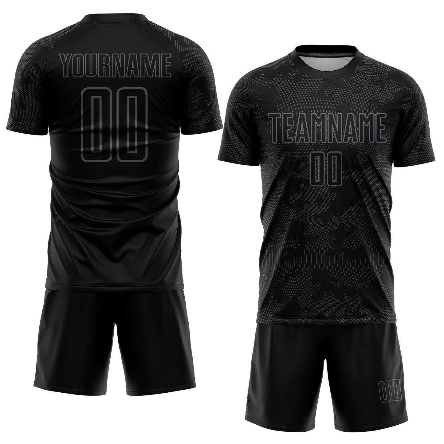 Custom Black Gray Sublimation Soccer Uniform Jersey view 2
