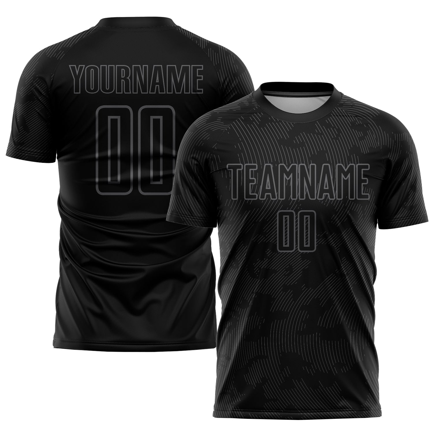 Custom Black Gray Sublimation Soccer Uniform Jersey - Main View